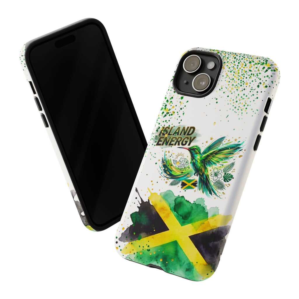 Island Energy Tough Phone Case — Colorful Hummingbird & Tropical Sunset Protective Cover