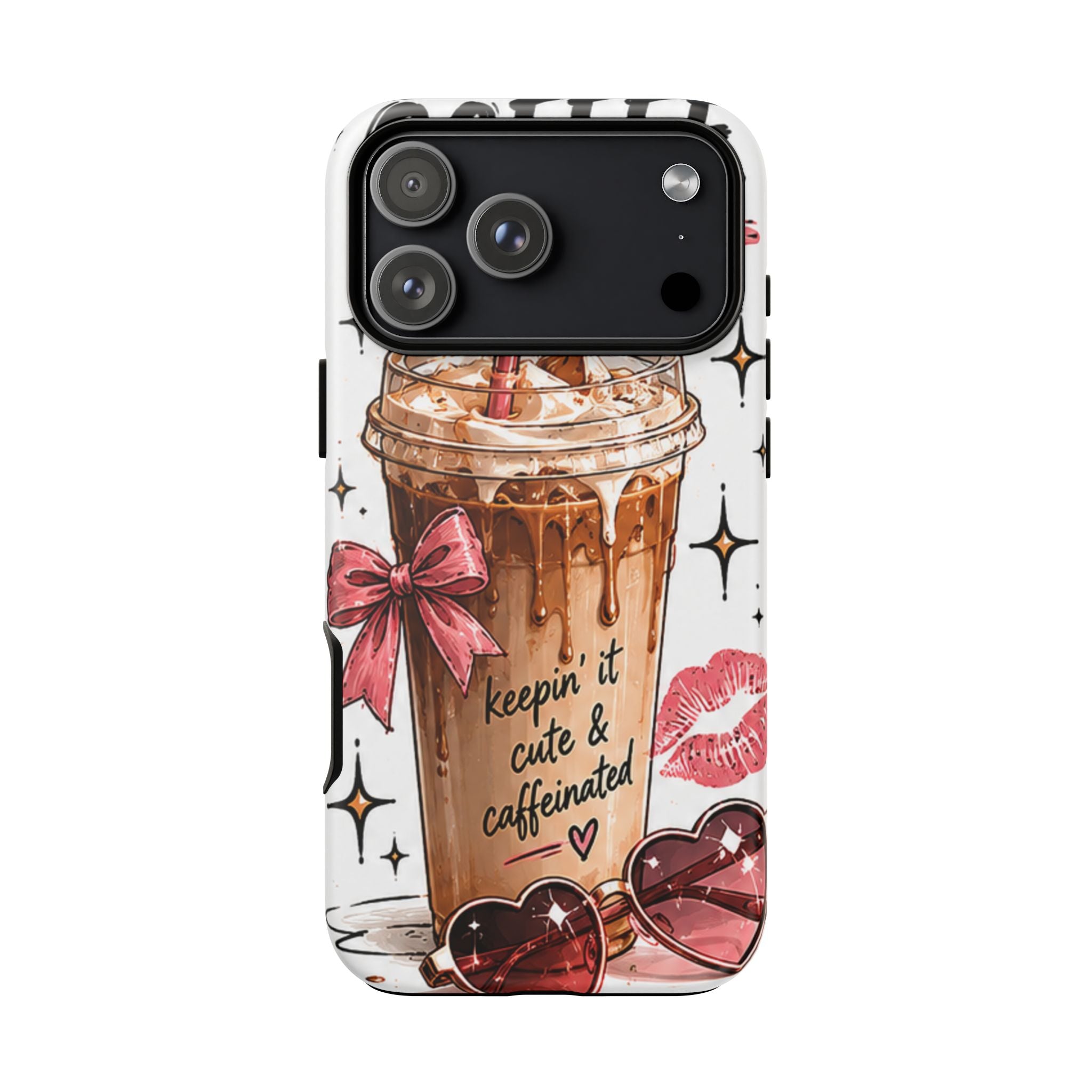 Phone Case — "Keepin' It Cute & Caffeinated" Iced Coffee Design
