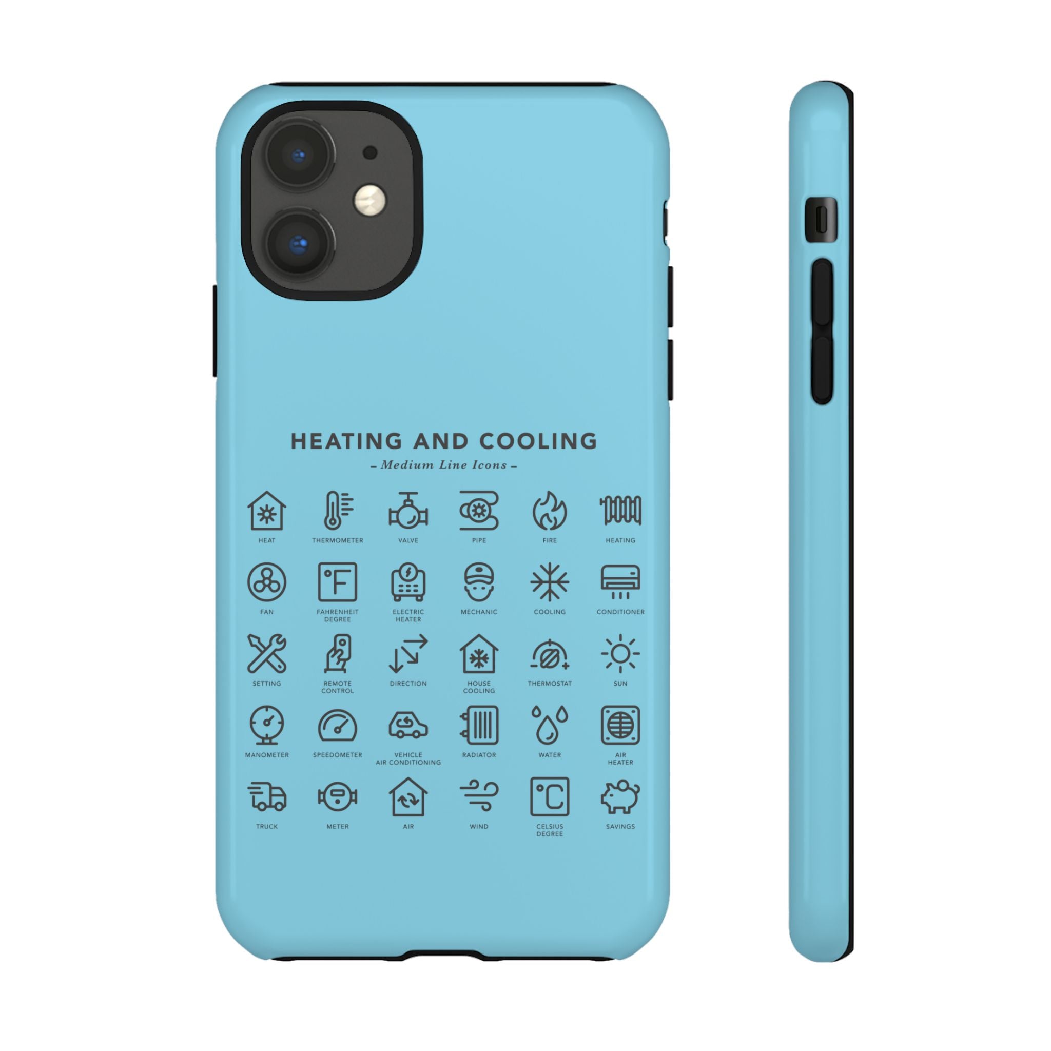 Heating and Cooling Icons Phone Case – HVAC Technician Protective Phone Cover