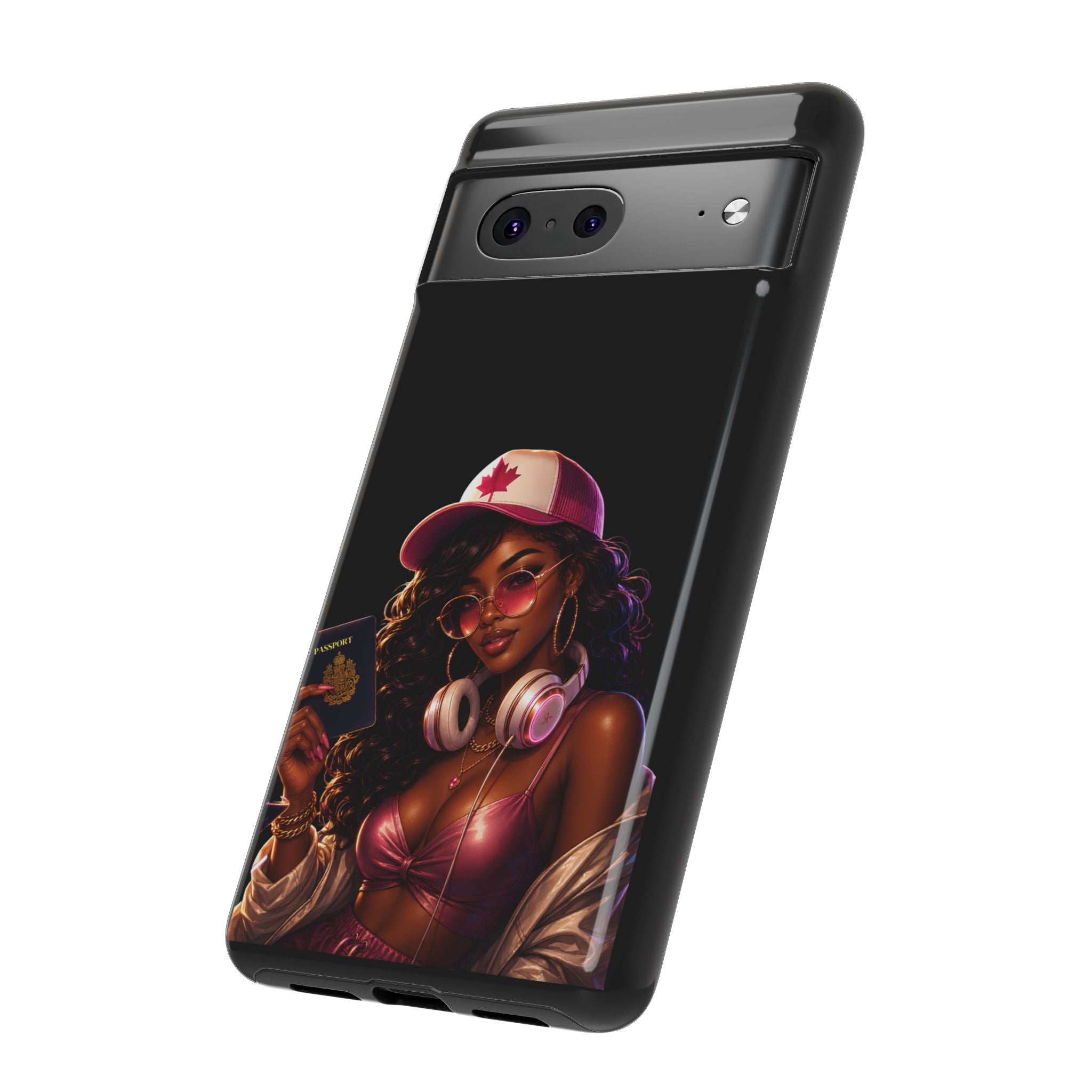Phone Case — Stylish Urban Woman Design with Maple Cap