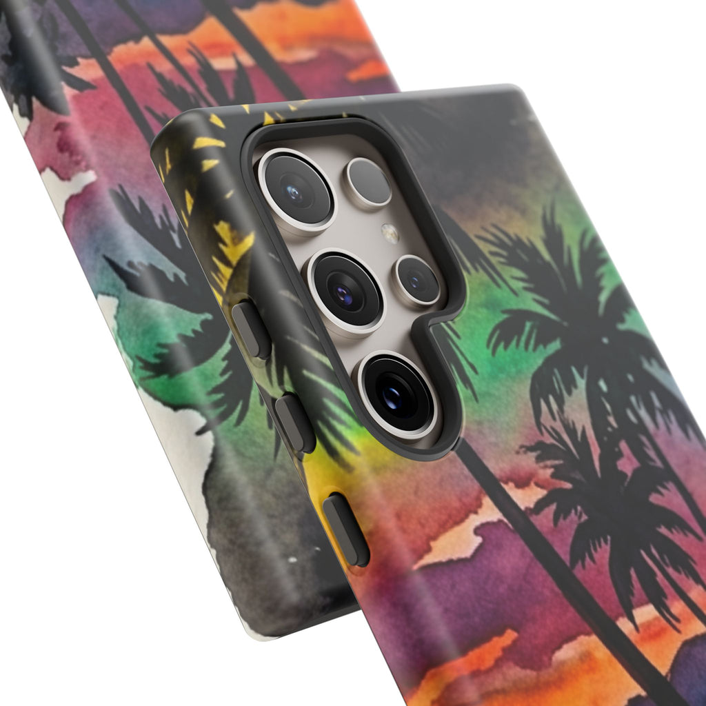 Tropical Sunset Phone Case – Palm Tree Beach Protective Cover