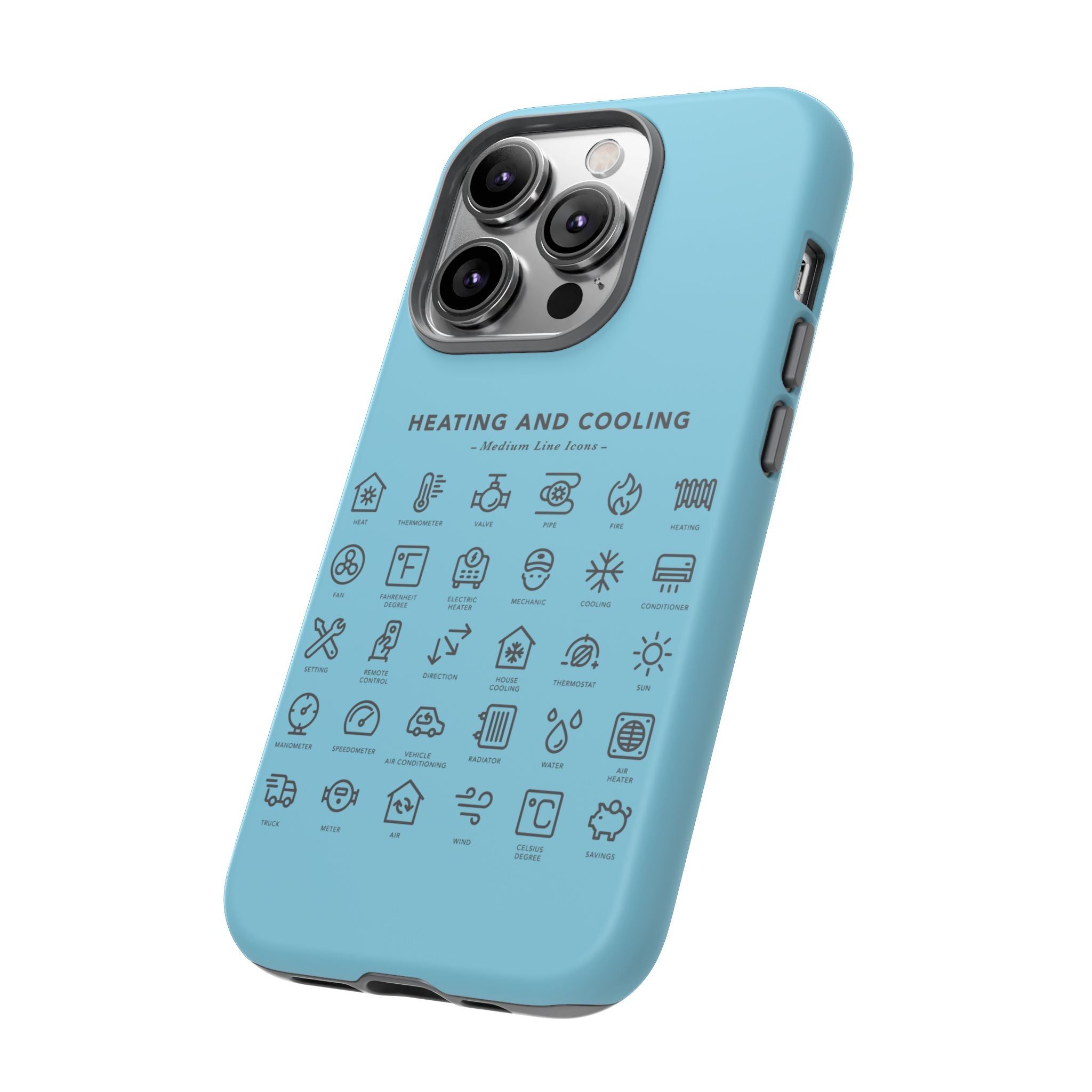 Heating and Cooling Icons Phone Case – HVAC Technician Protective Phone Cover