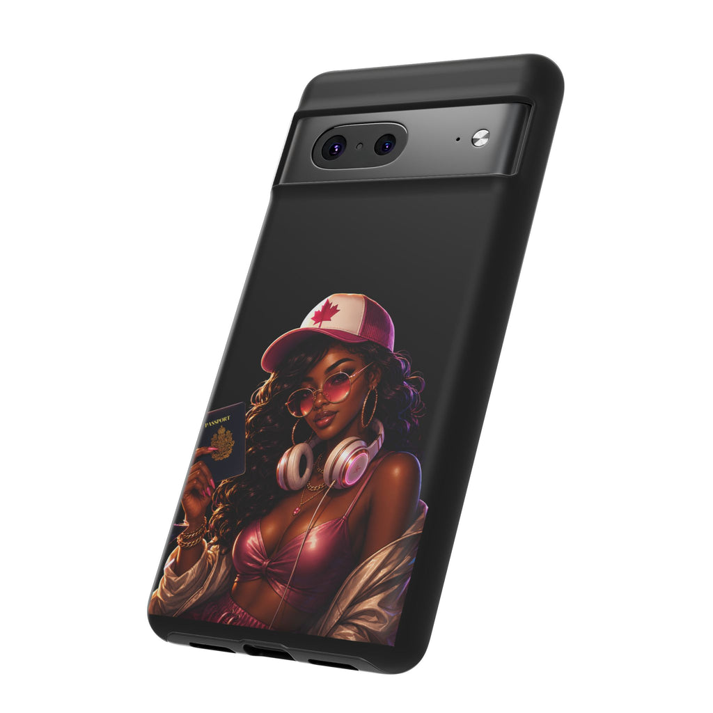 Phone Case — Stylish Urban Woman Design with Maple Cap