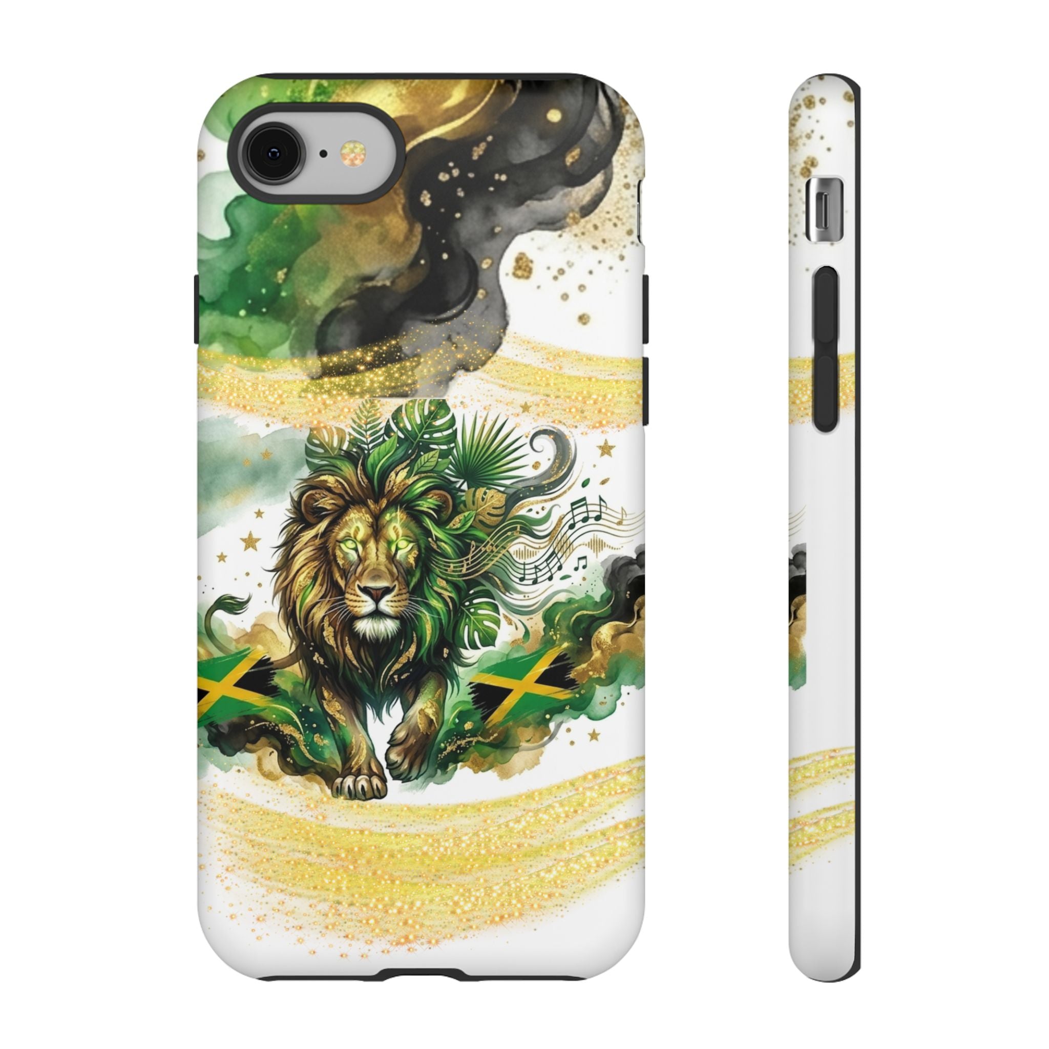Reggae Lion Phone Case — Jamaican Flag Rasta Art Tough Phone Cover