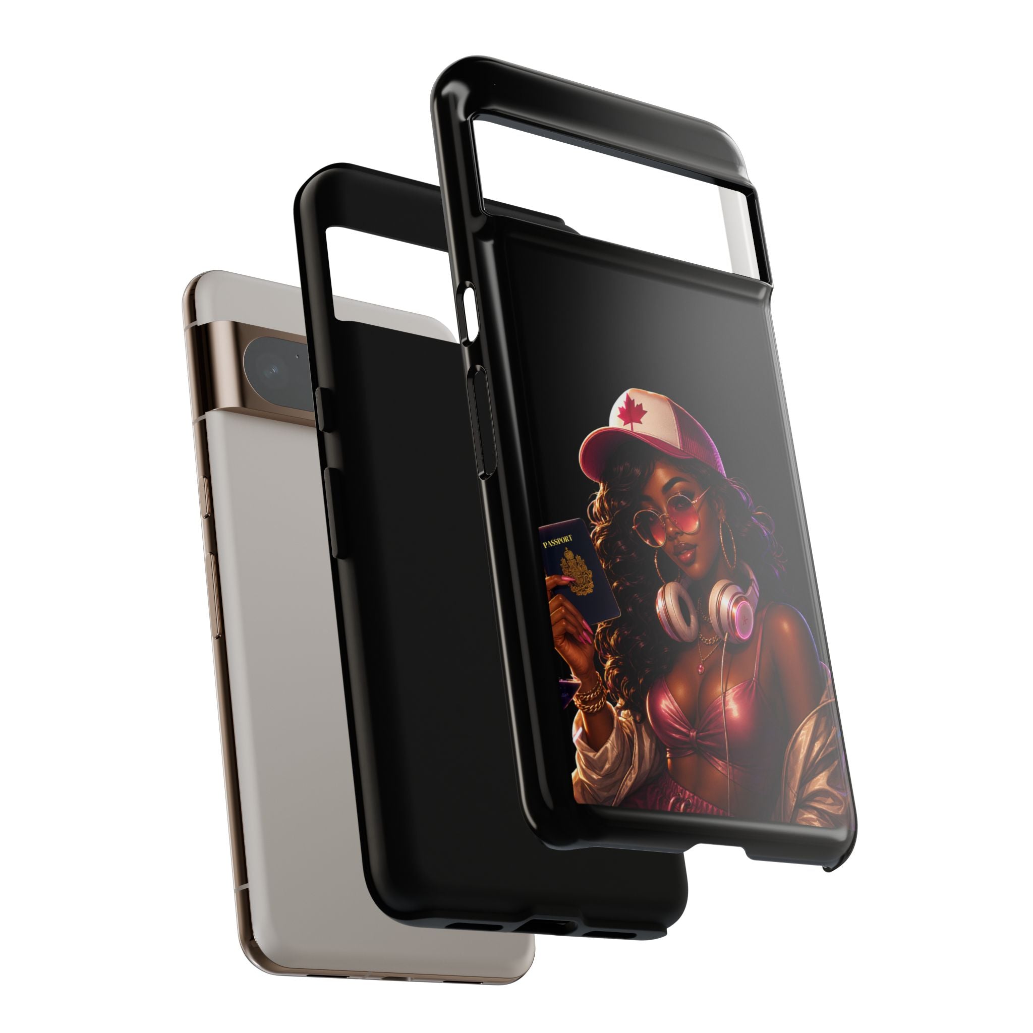 Phone Case — Stylish Urban Woman Design with Maple Cap