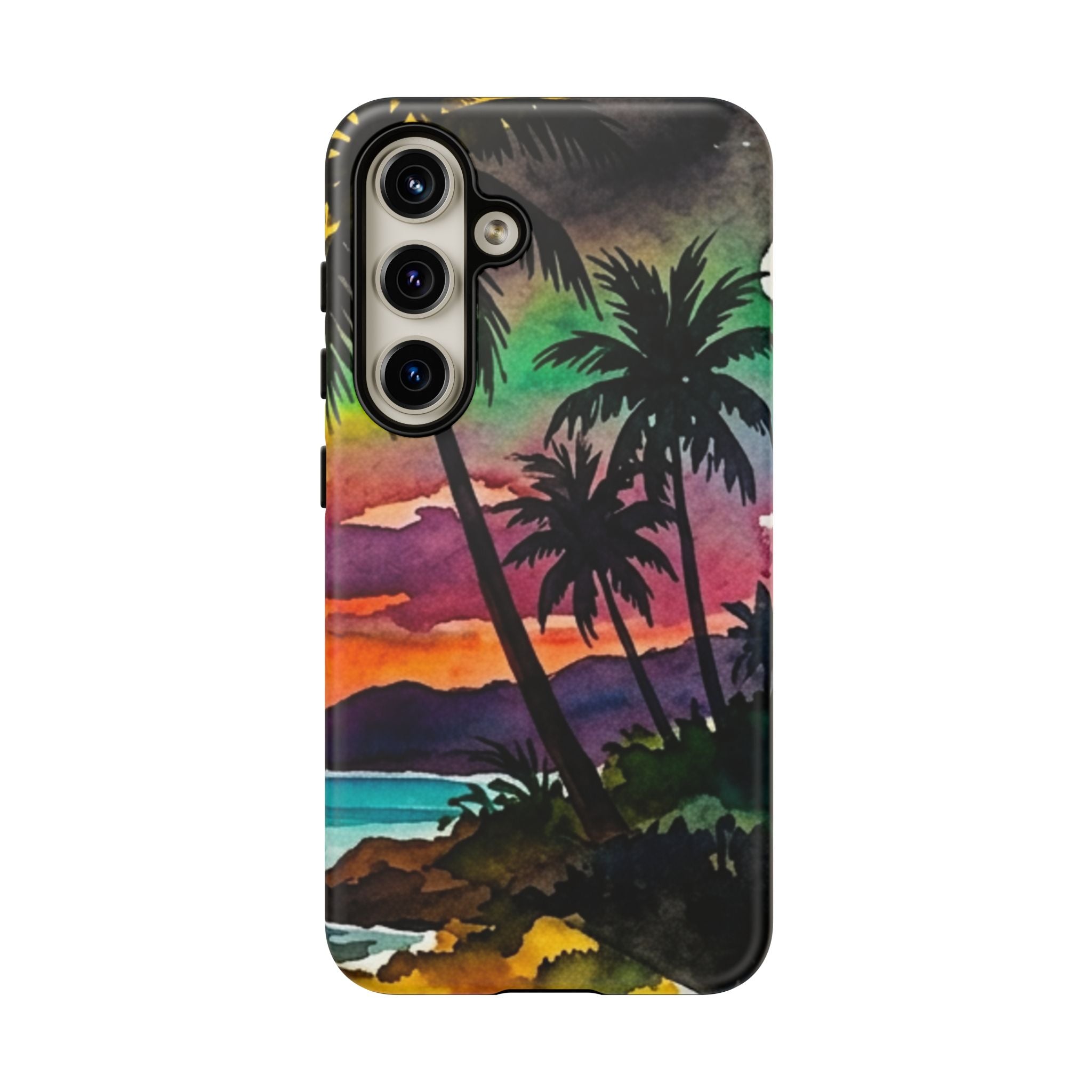 Tropical Sunset Phone Case – Palm Tree Beach Protective Cover