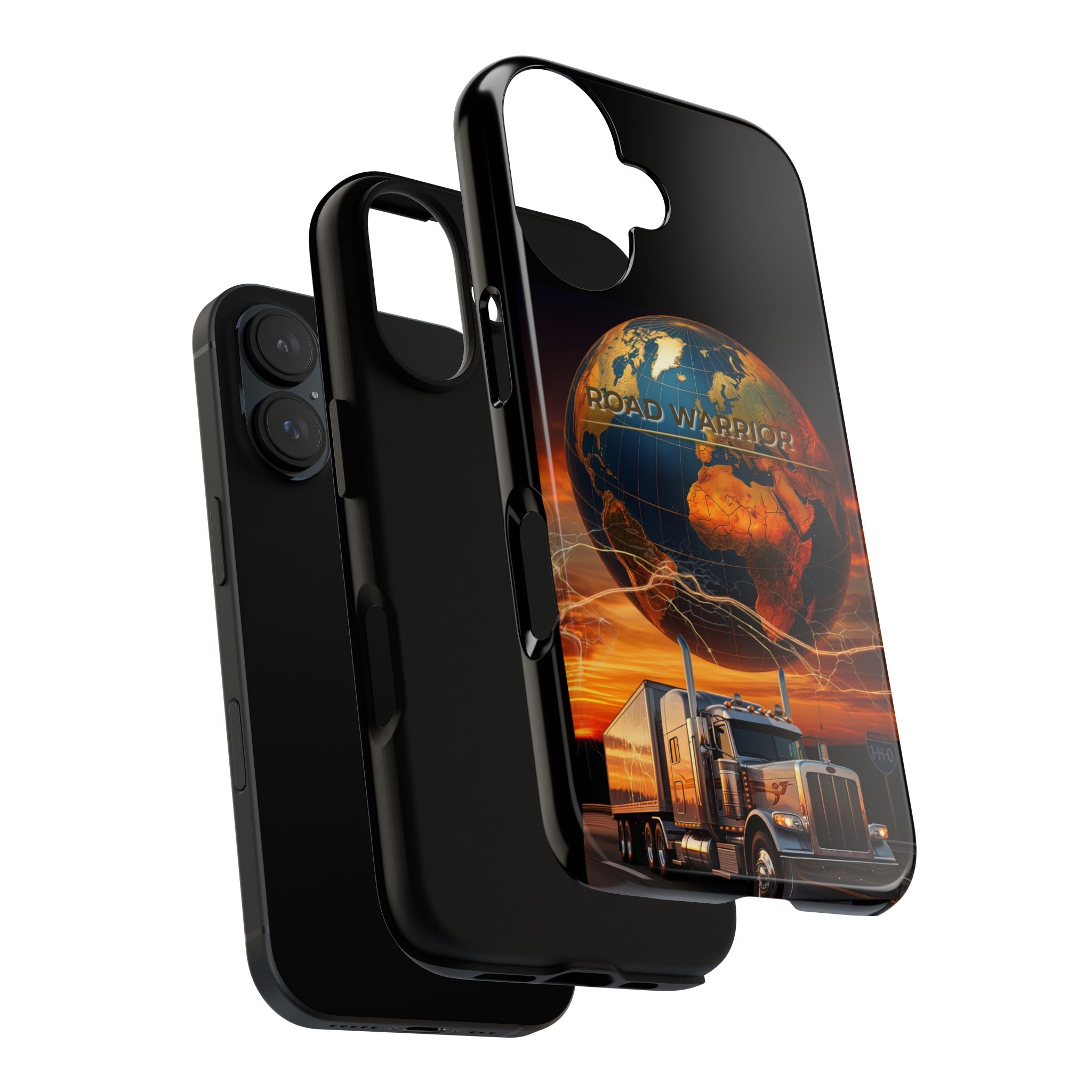 Truck Driver Phone Case — 'Global Road Warrior' Semi Truck Globe Tough Phone Cover