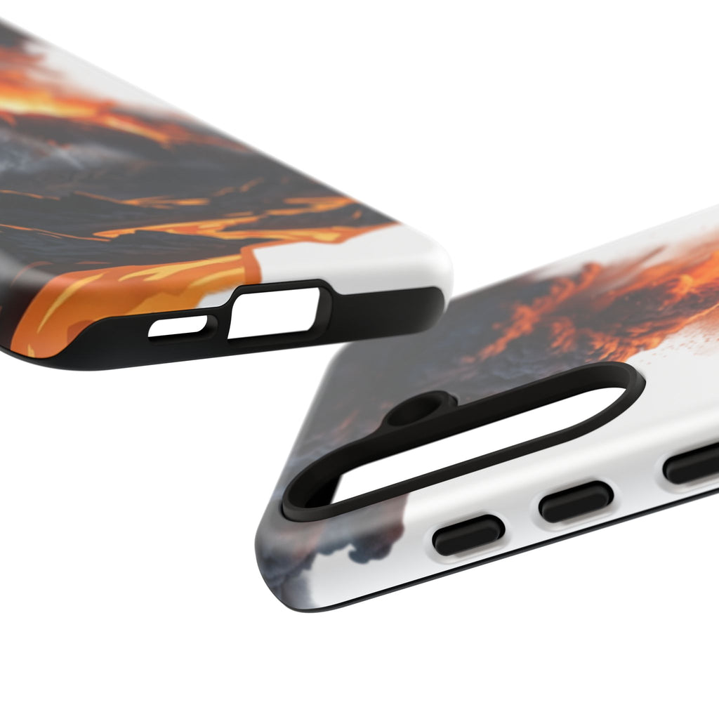 Volcano Eruption Tough Phone Case — Fiery Lava Protective Cover