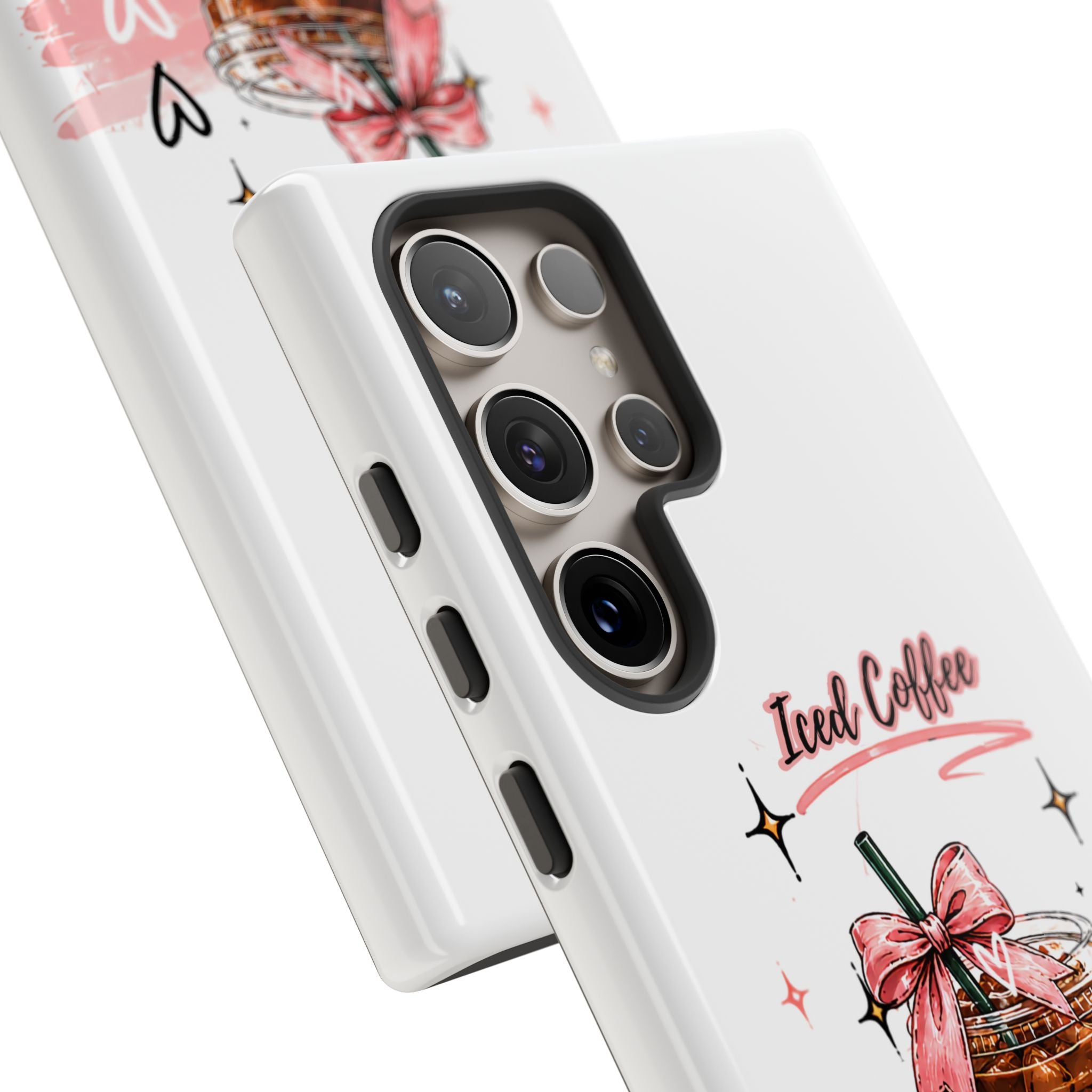 Iced Coffee Phone Case – Cute Pink Boba Design ("Iced coffee is my person")