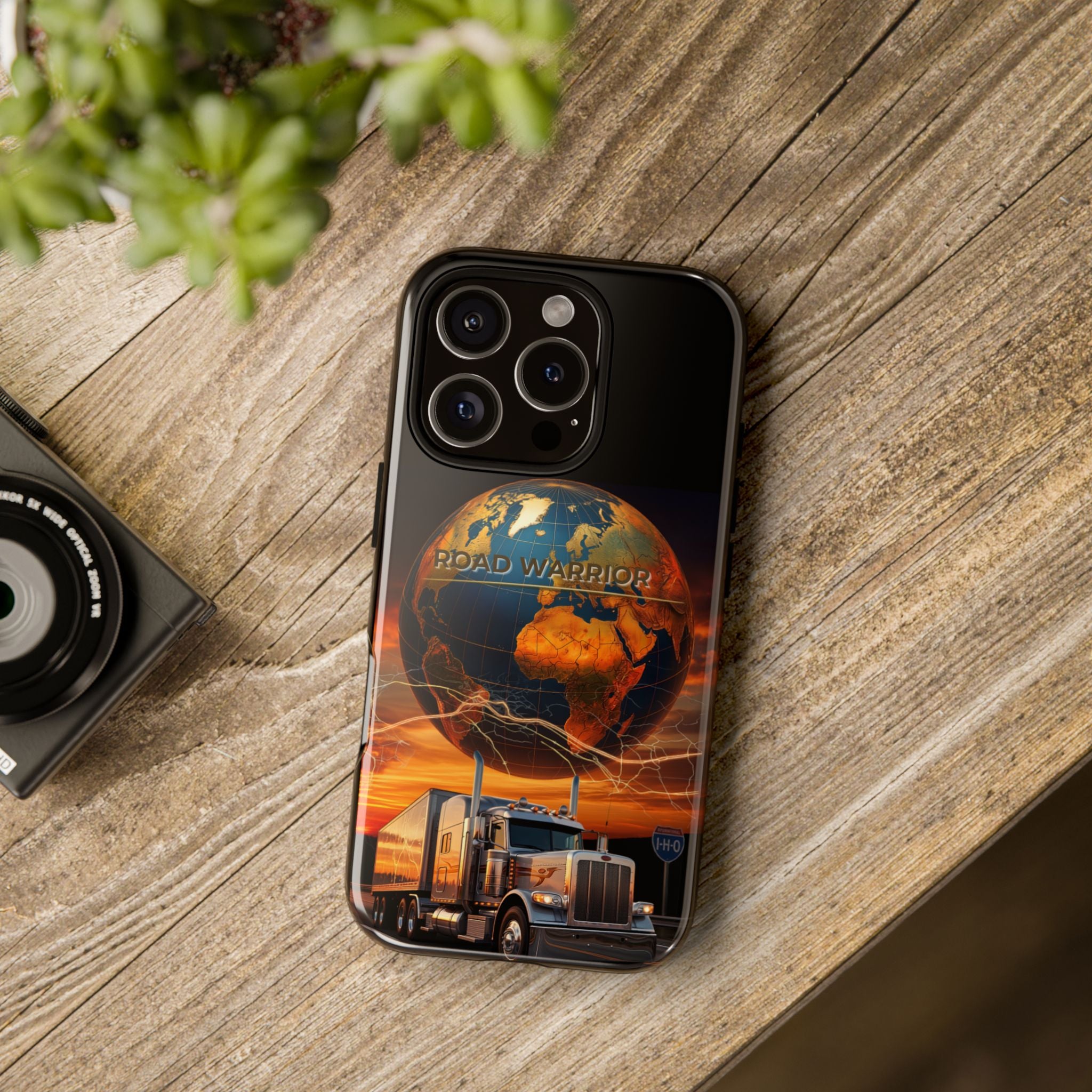 Truck Driver Phone Case — 'Global Road Warrior' Semi Truck Globe Tough Phone Cover