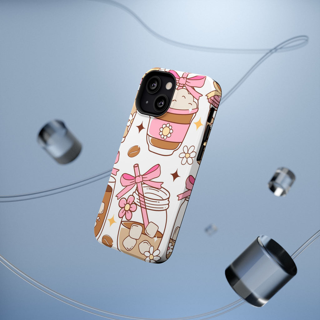 Cute Pink Coffee & Latte Pattern Impact Phone Case