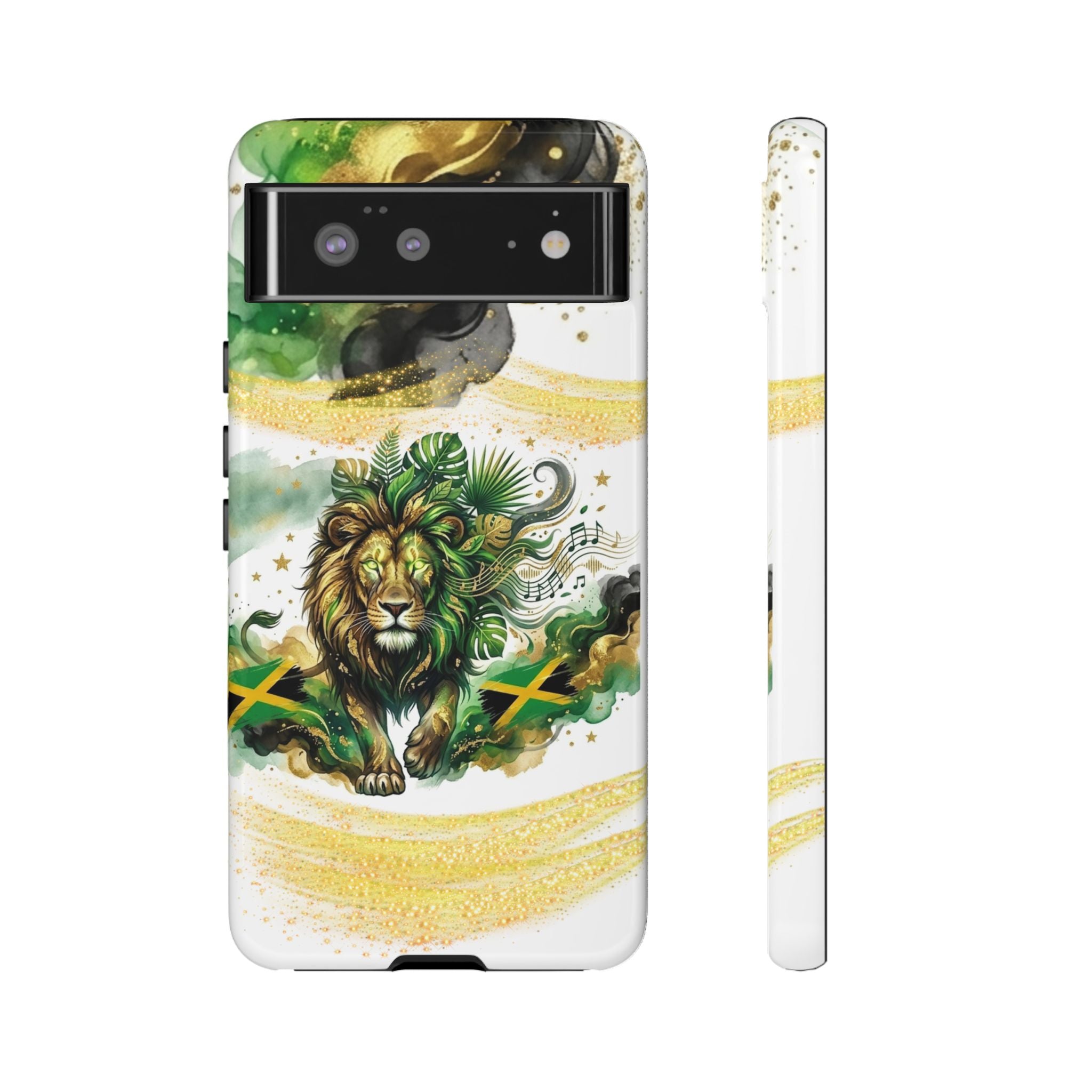 Reggae Lion Phone Case — Jamaican Flag Rasta Art Tough Phone Cover