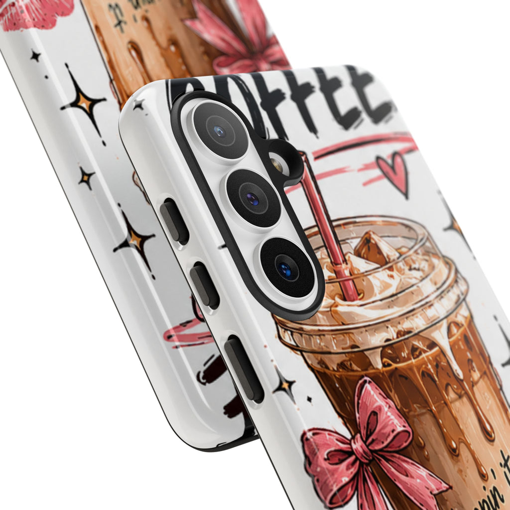 Phone Case — "Keepin' It Cute & Caffeinated" Iced Coffee Design