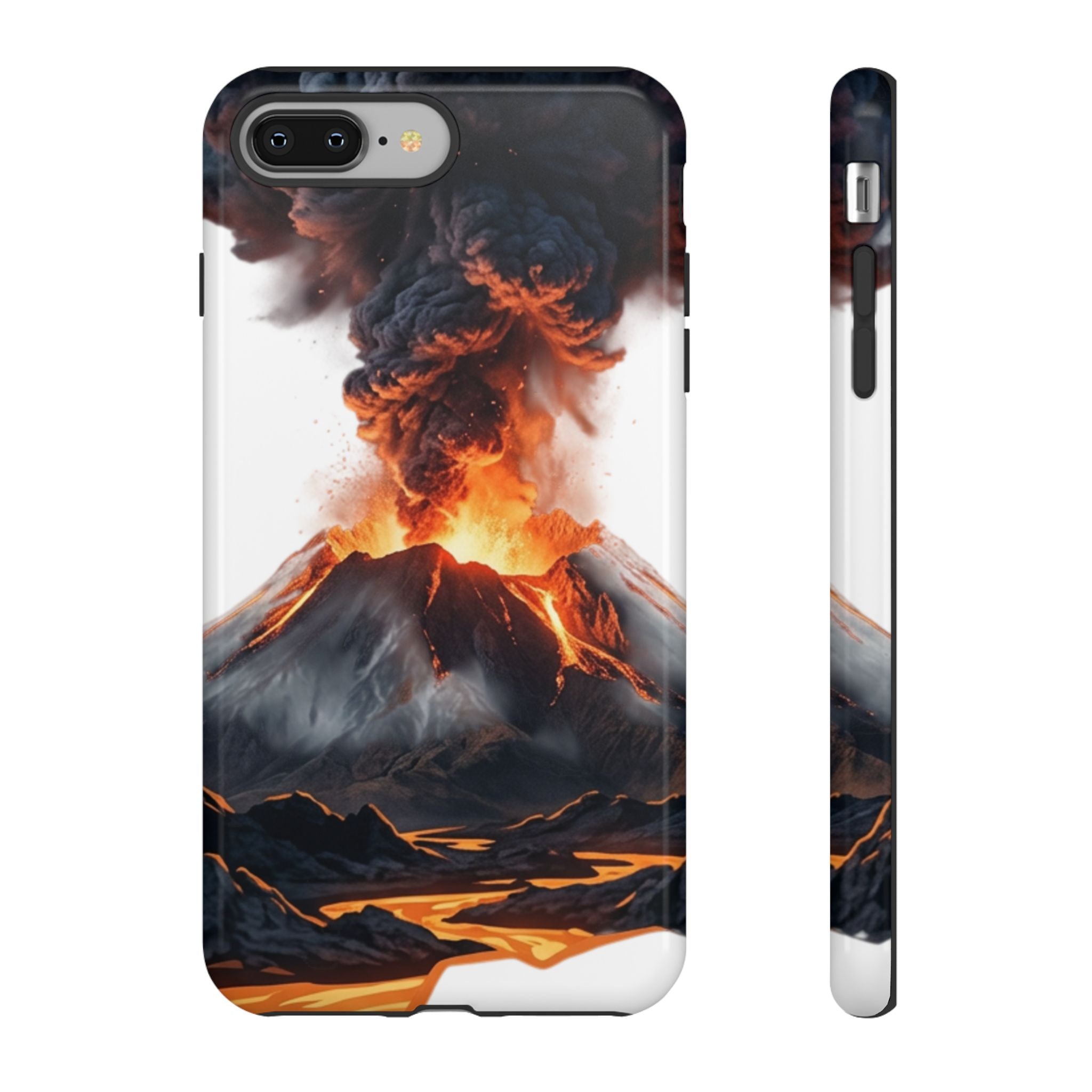 Volcano Eruption Tough Phone Case — Fiery Lava Protective Cover