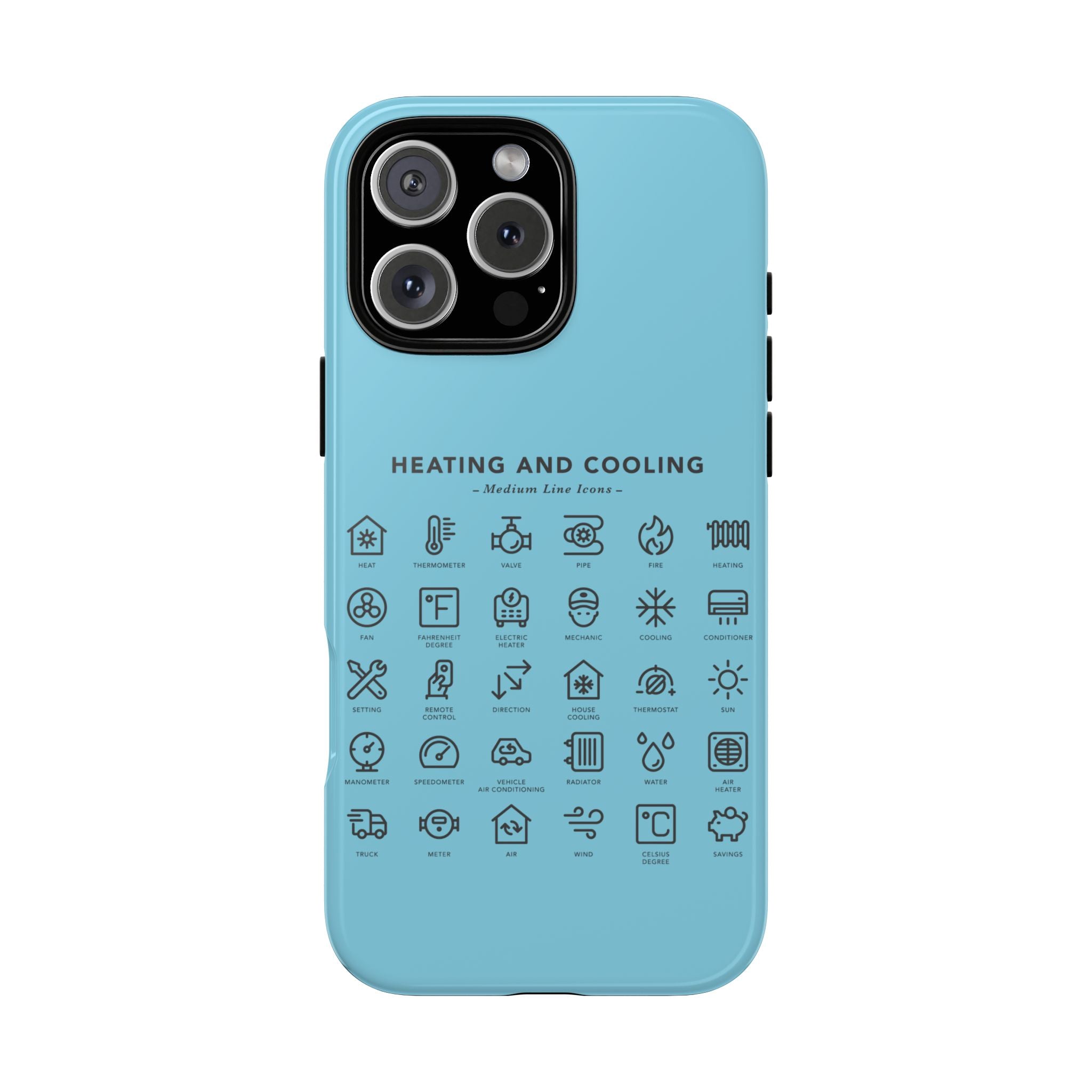 Heating and Cooling Icons Phone Case – HVAC Technician Protective Phone Cover