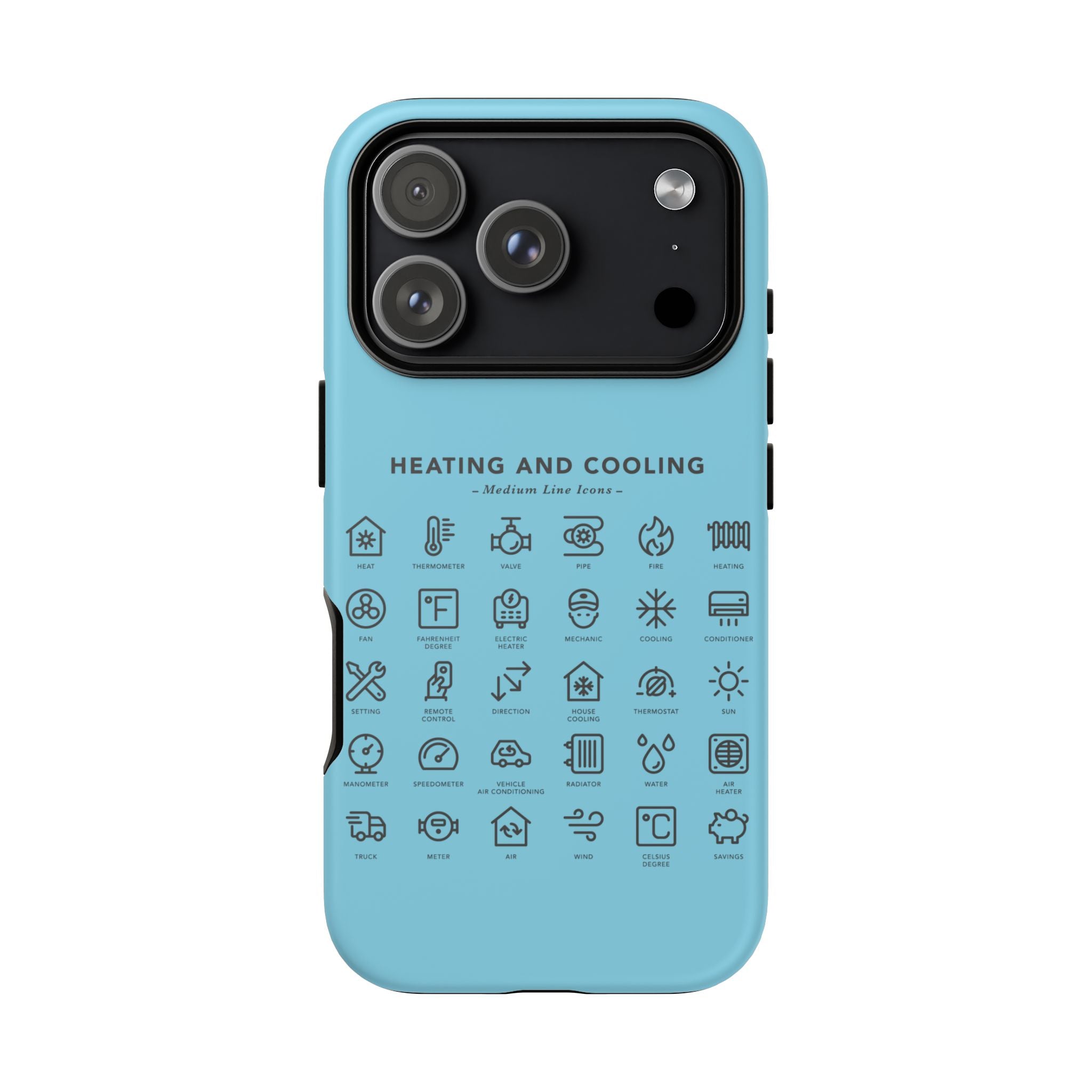 Heating and Cooling Icons Phone Case – HVAC Technician Protective Phone Cover