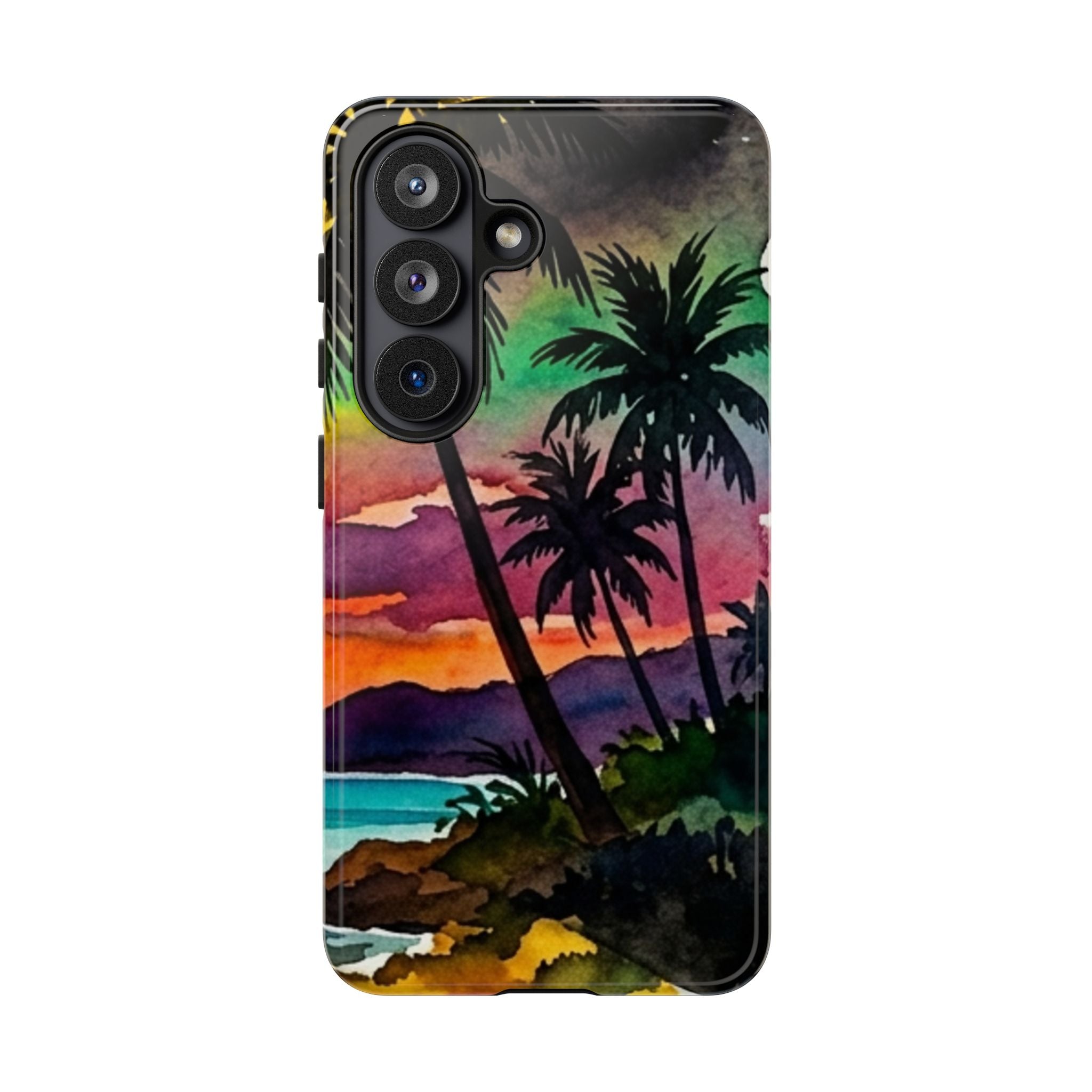 Tropical Sunset Phone Case – Palm Tree Beach Protective Cover