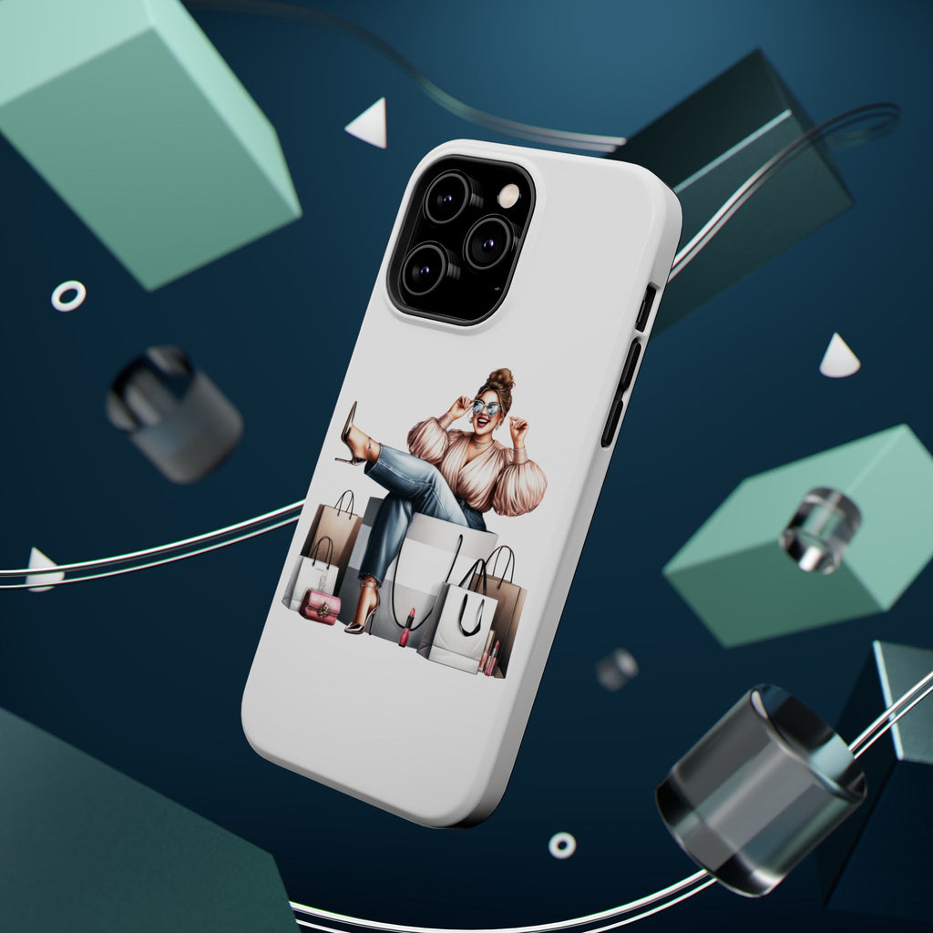 Magnetic Impact-Resistant Case — Luxury Shopper Goddess on Clouds Phone Cover