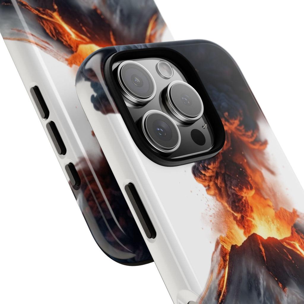 Volcano Eruption Tough Phone Case — Fiery Lava Protective Cover