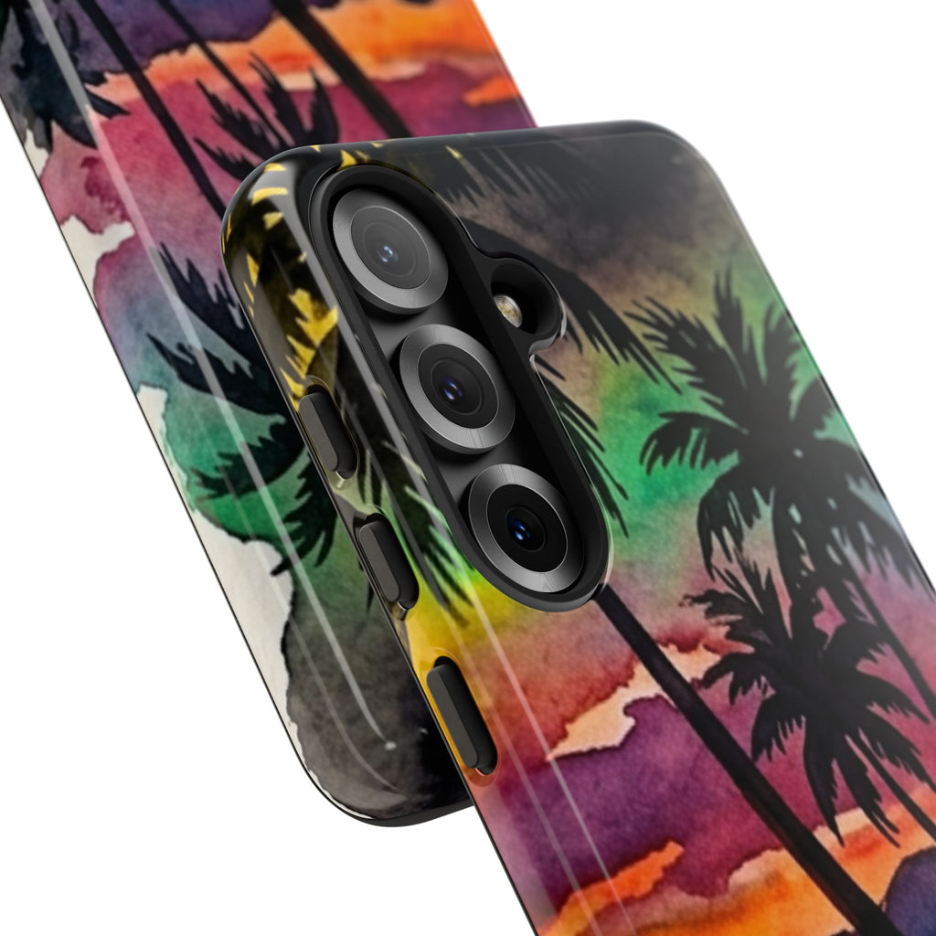 Tropical Sunset Phone Case – Palm Tree Beach Protective Cover