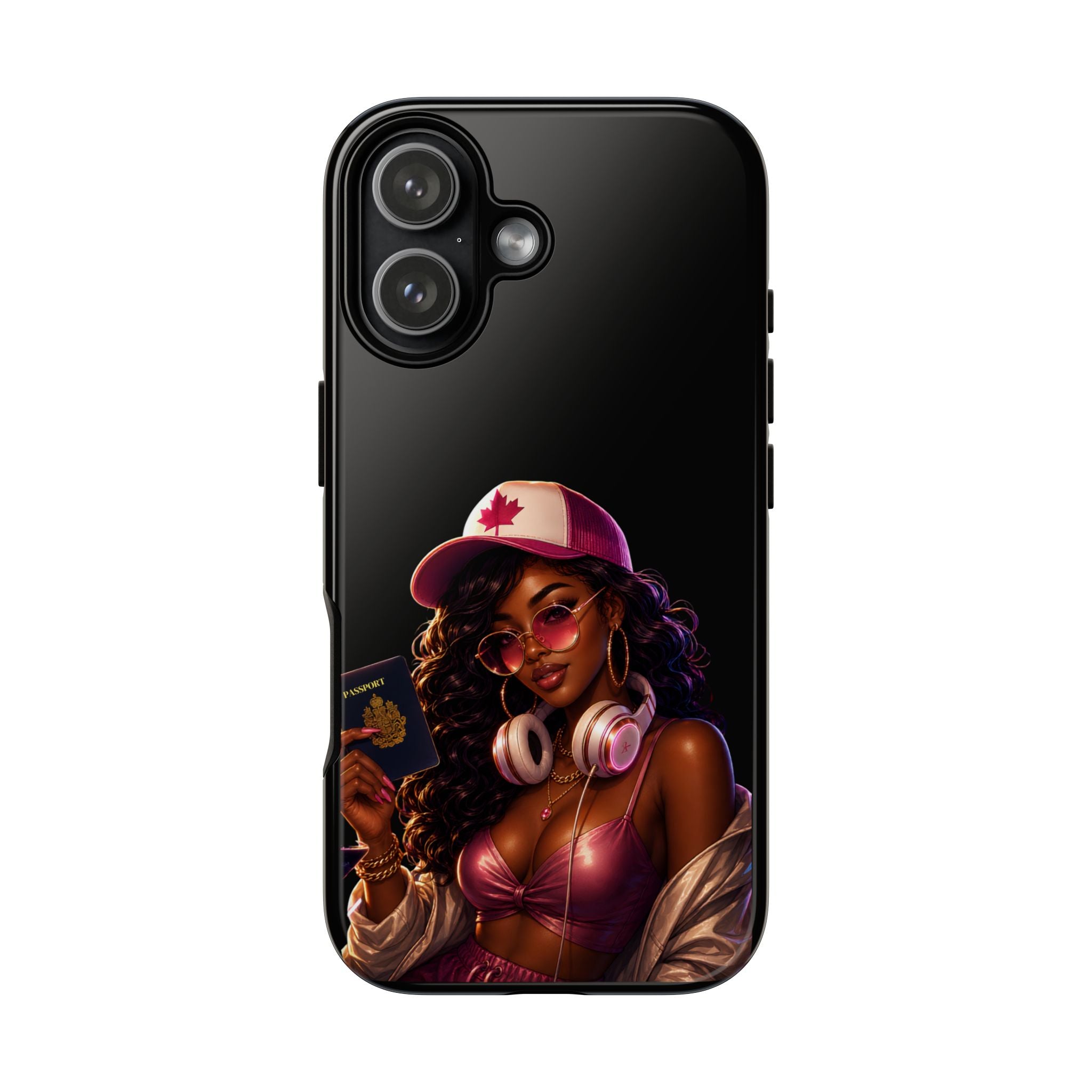 Phone Case — Stylish Urban Woman Design with Maple Cap