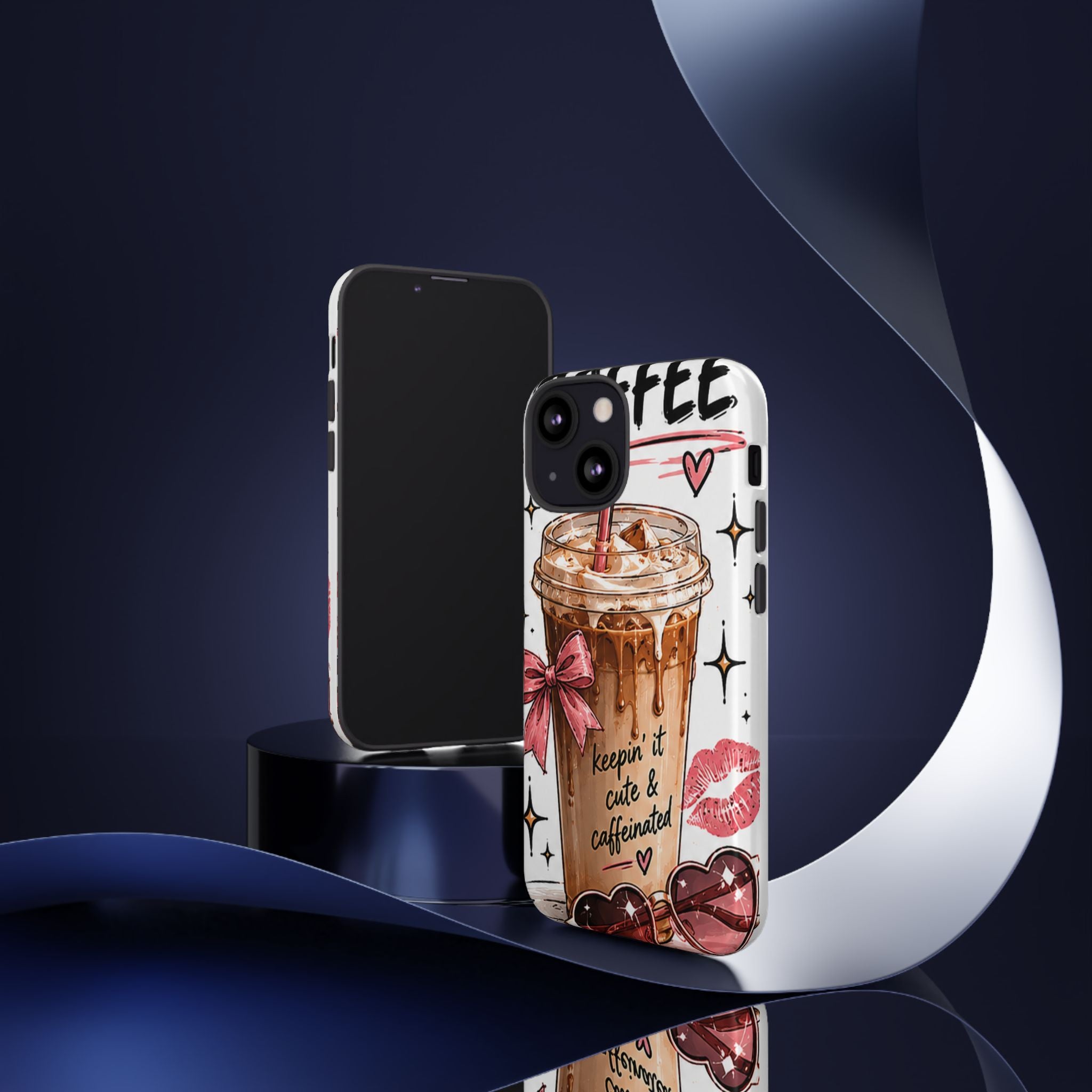 Phone Case — "Keepin' It Cute & Caffeinated" Iced Coffee Design