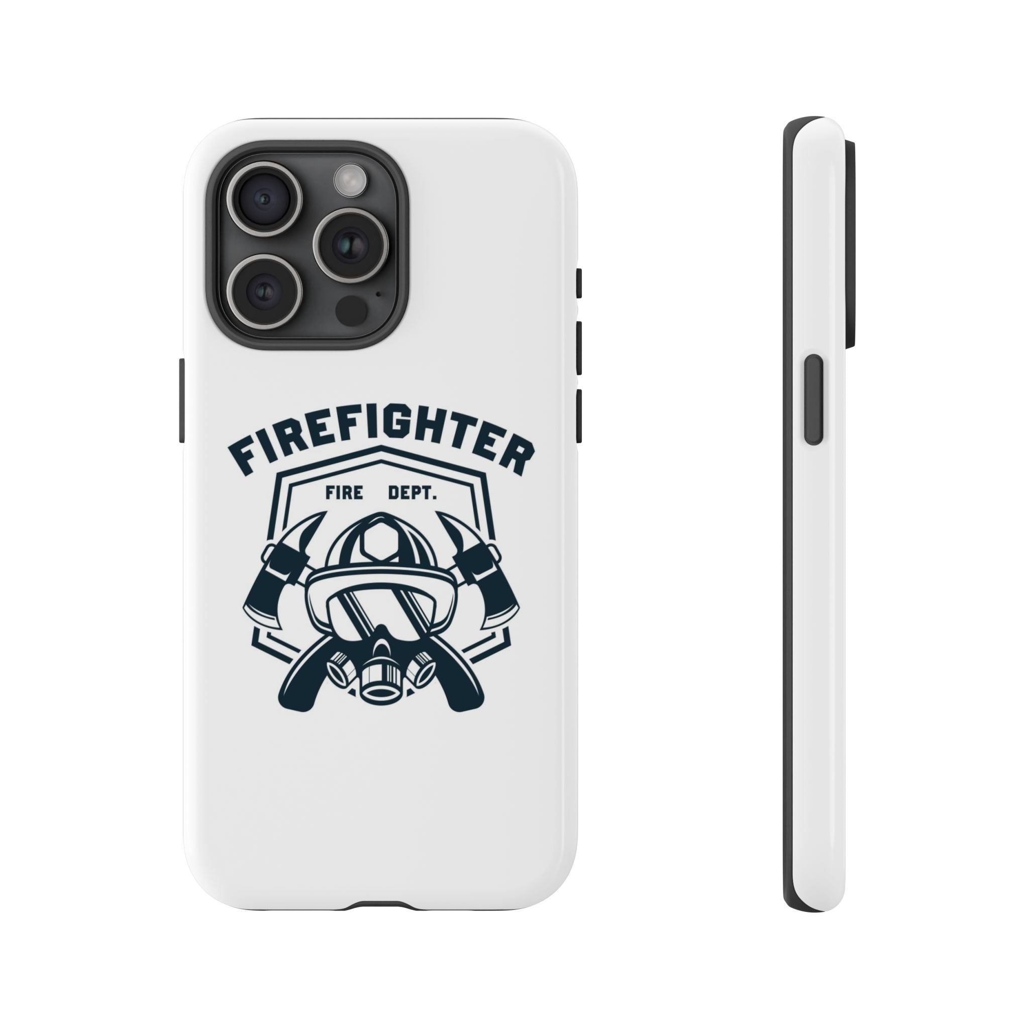 Firefighter Tough Phone Case — Fire Dept Helmet & Axes Protective Cover