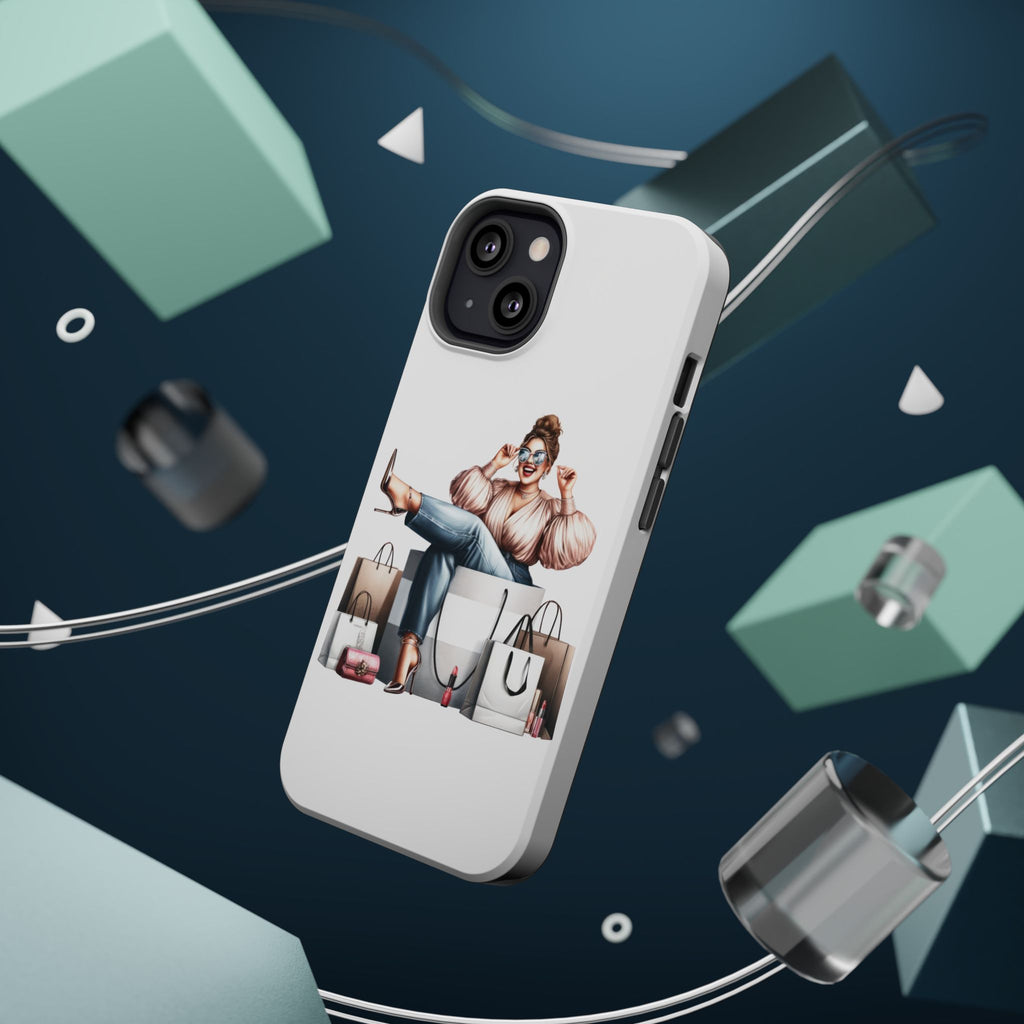 Magnetic Impact-Resistant Case — Luxury Shopper Goddess on Clouds Phone Cover