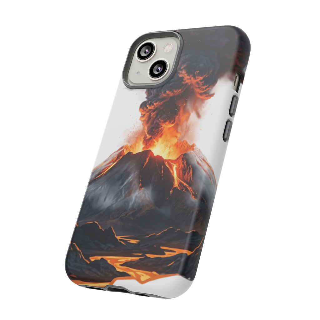 Volcano Eruption Tough Phone Case — Fiery Lava Protective Cover