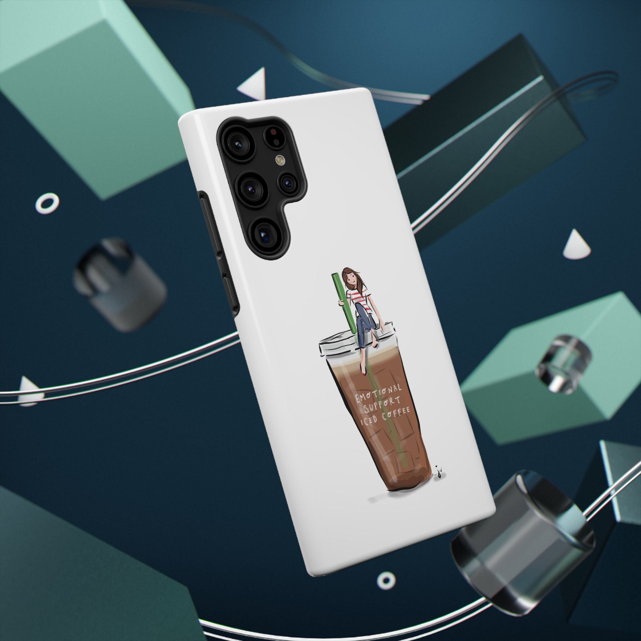 Iced Coffee & Me Phone Case — Cute Illustration 'Emotional Support Iced Coffee' Impact-Resistant Case