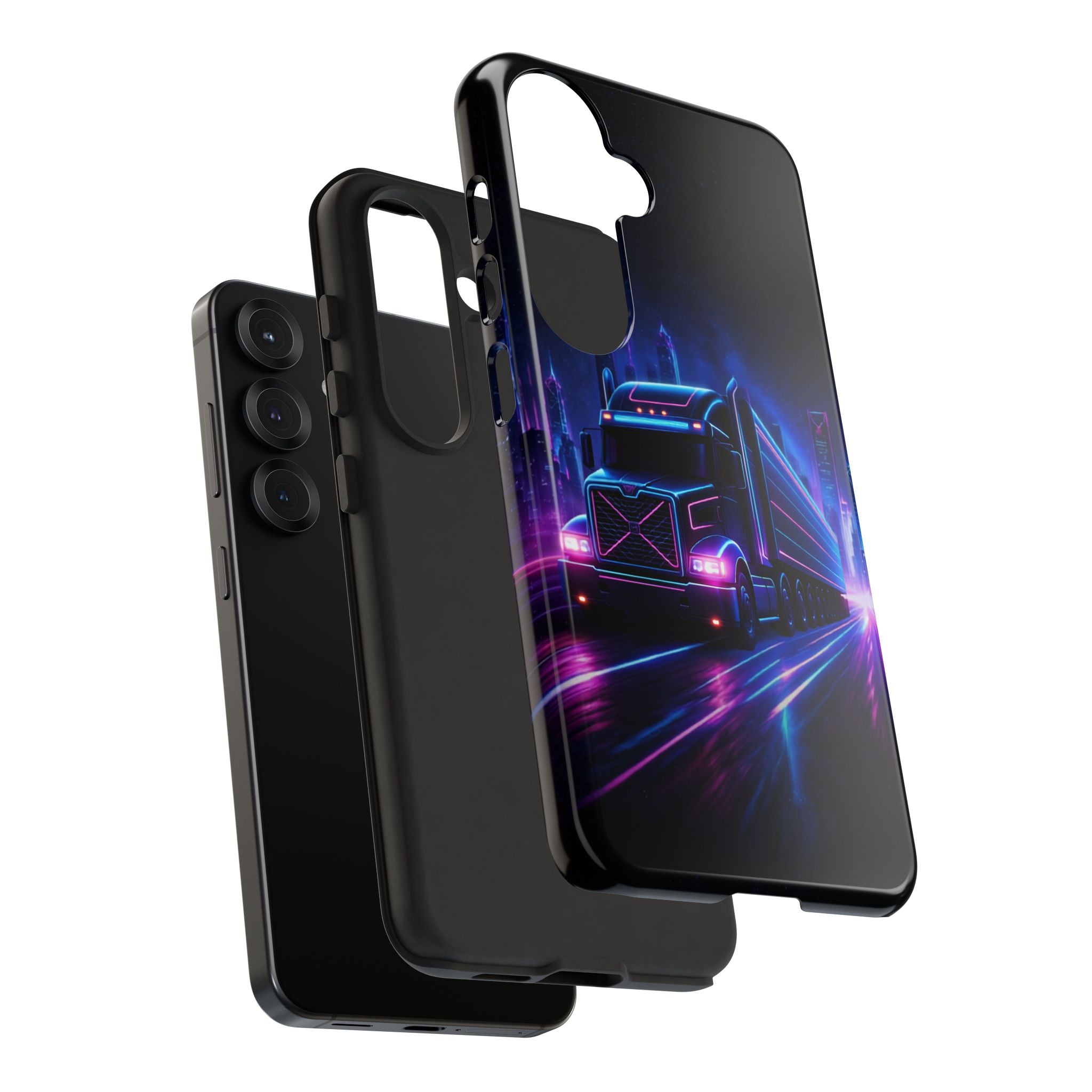 Neon Retro Rig Phone Case — Trucker Semi Truck Nightscape Protective Case