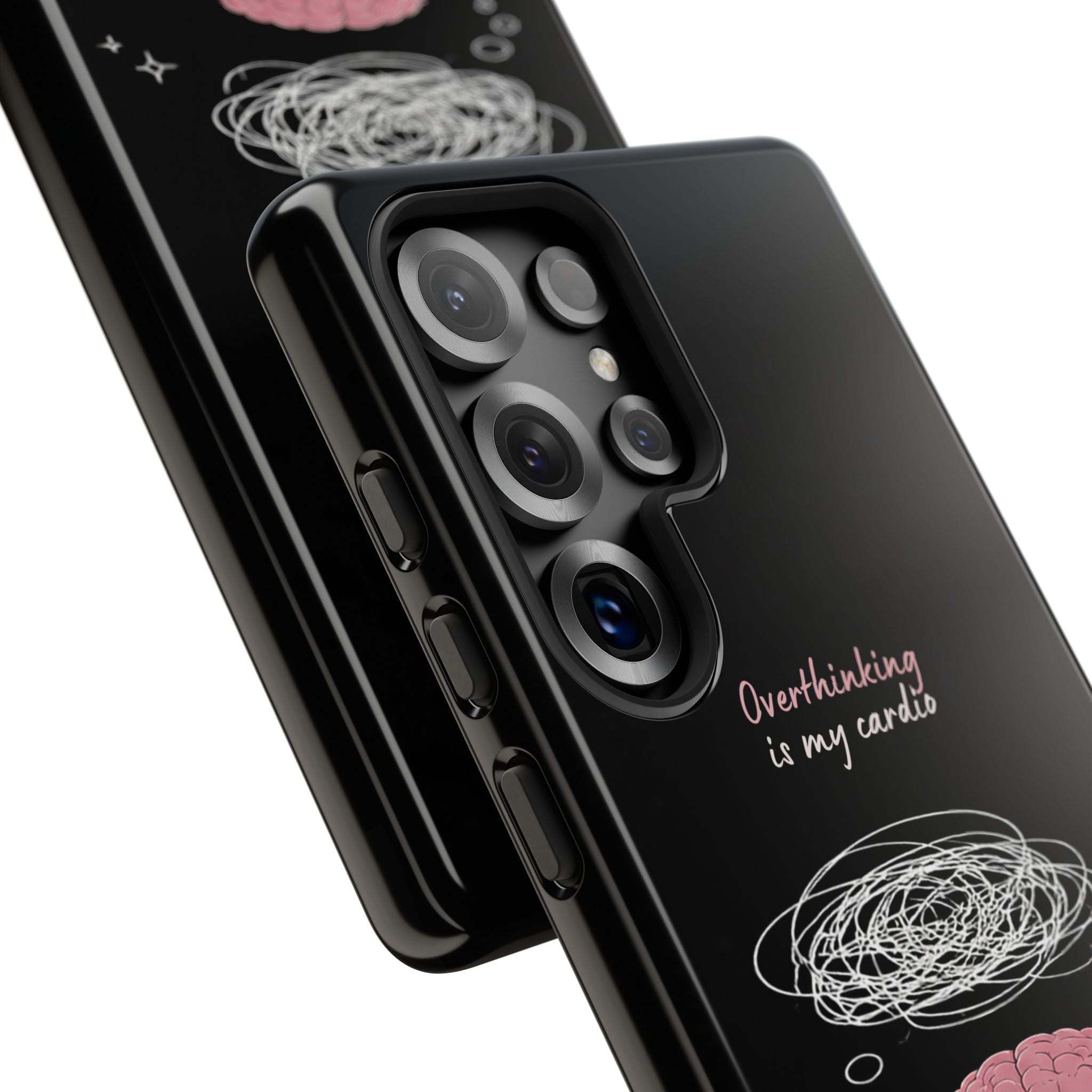 Phone Case — "Overthinking Is My Cardio" Cute Meditating Brain Protective Case