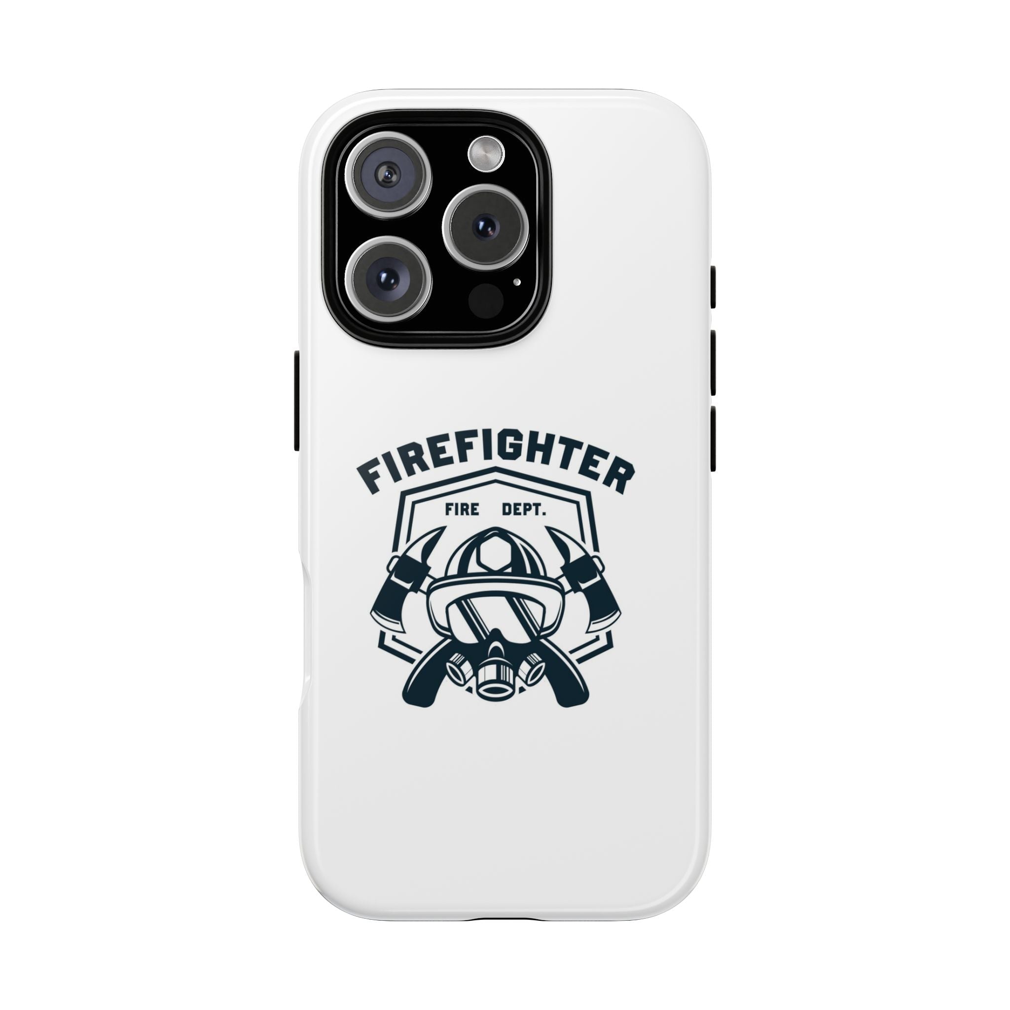 Firefighter Tough Phone Case — Fire Dept Helmet & Axes Protective Cover
