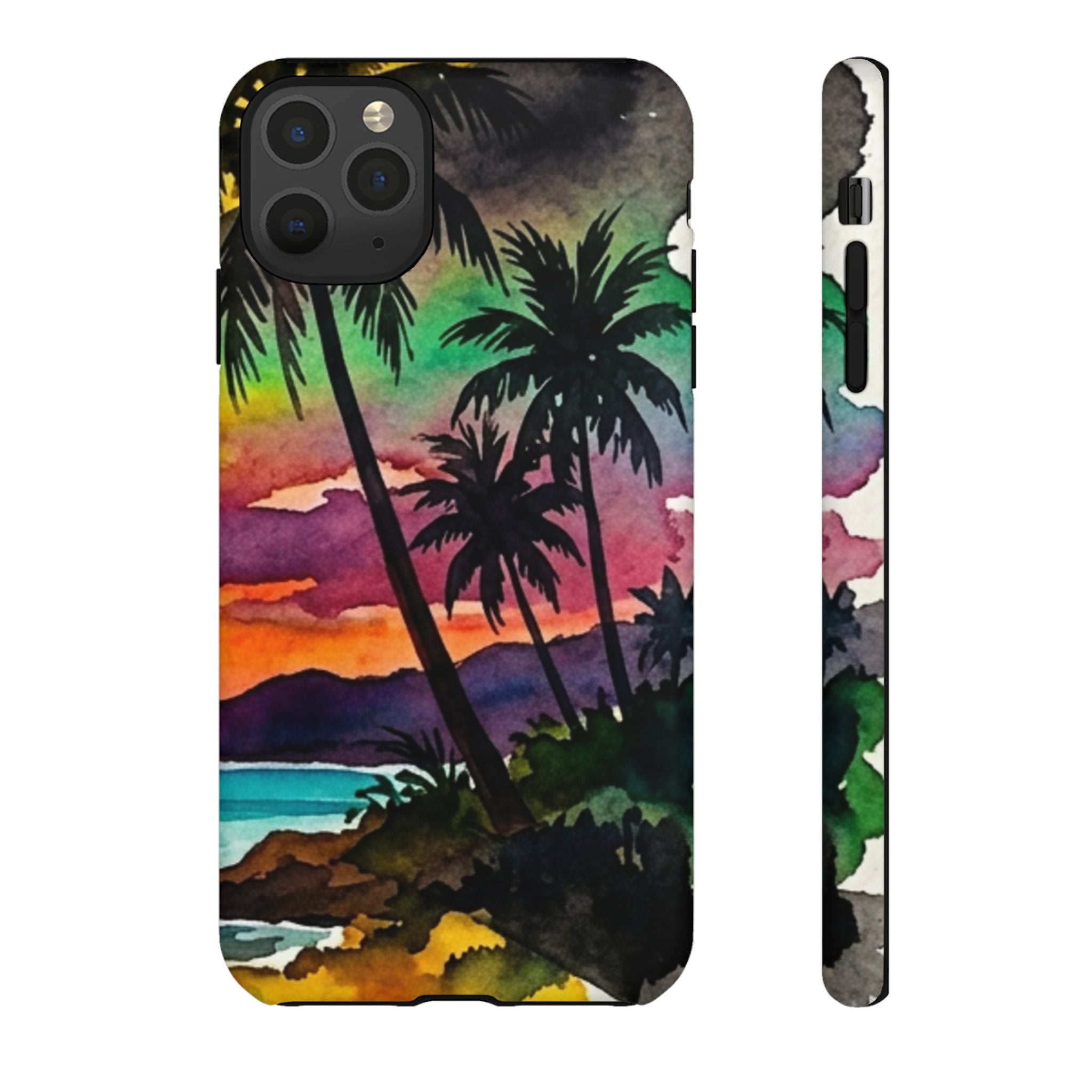 Tropical Sunset Phone Case – Palm Tree Beach Protective Cover