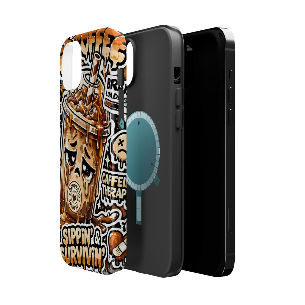 Iced Coffee Phone Case — “Sippin' & Survivin'” Magnetic Impact-Resistant Case