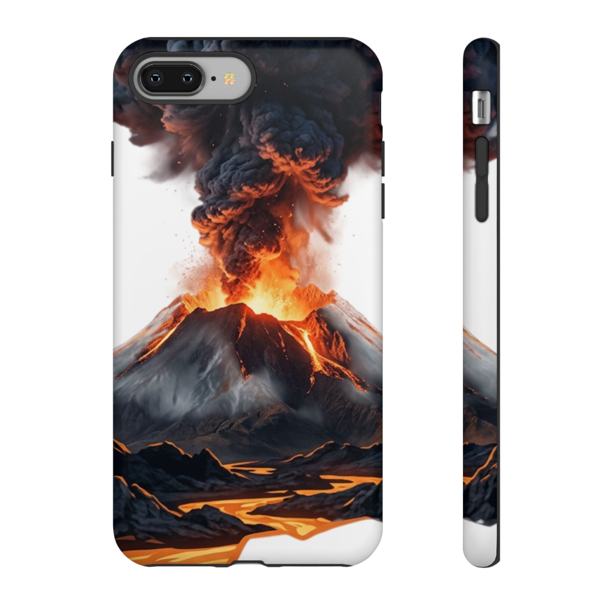 Volcano Eruption Tough Phone Case — Fiery Lava Protective Cover