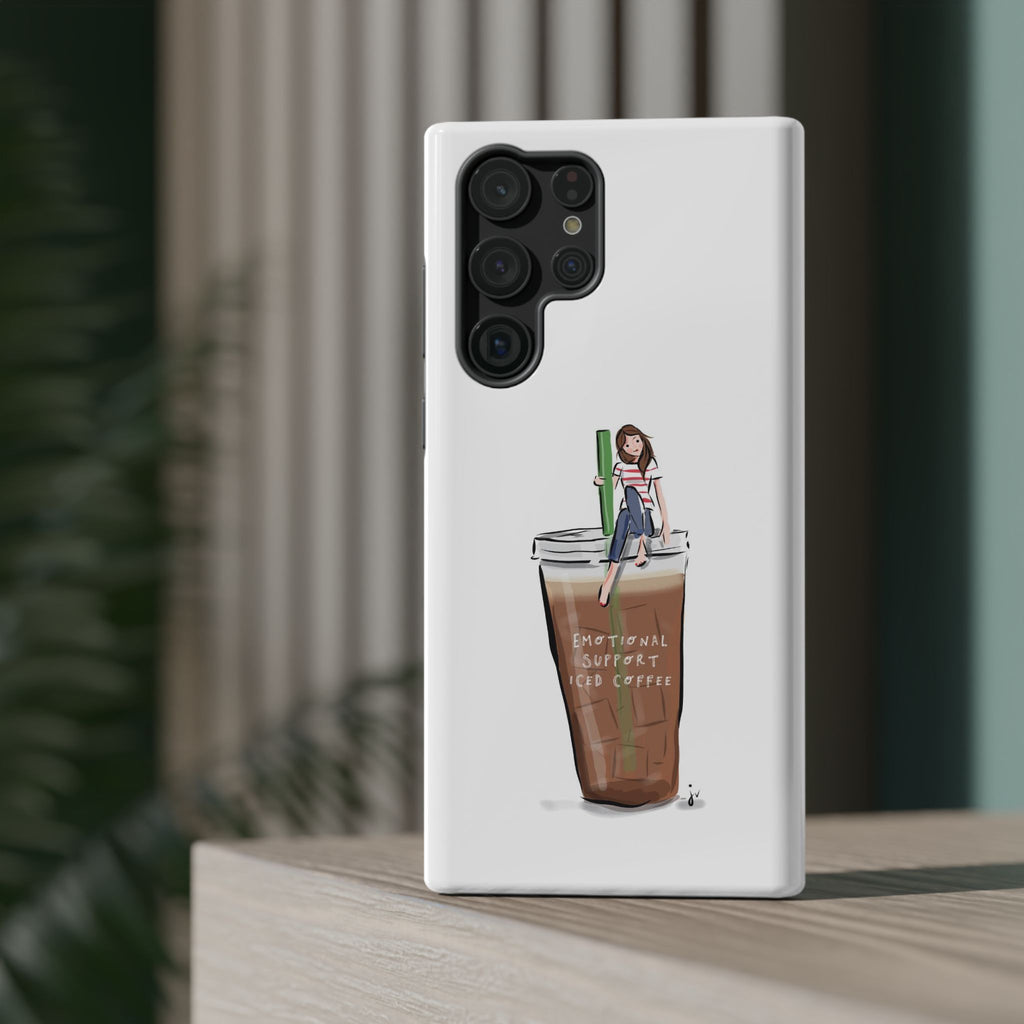 Iced Coffee & Me Phone Case — Cute Illustration 'Emotional Support Iced Coffee' Impact-Resistant Case