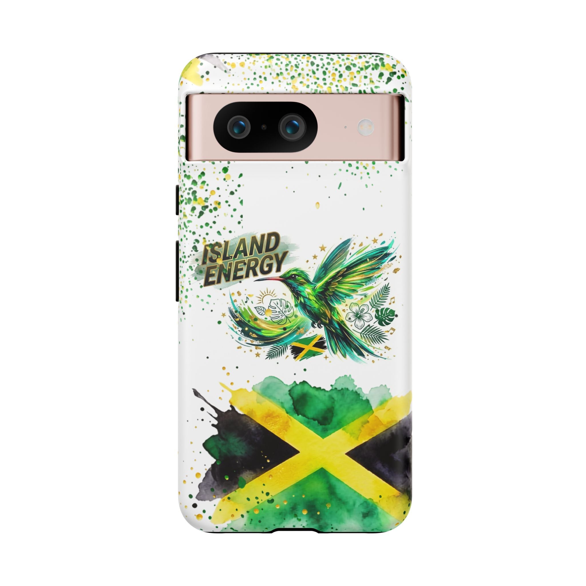 Island Energy Tough Phone Case — Colorful Hummingbird & Tropical Sunset Protective Cover