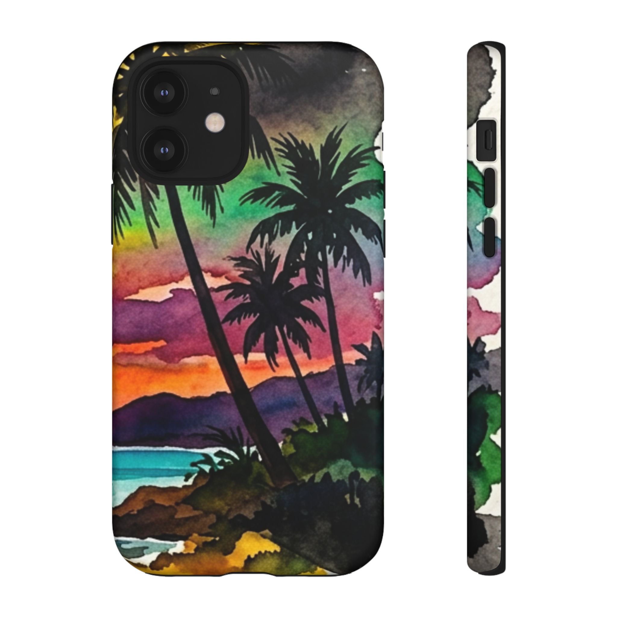 Tropical Sunset Phone Case – Palm Tree Beach Protective Cover