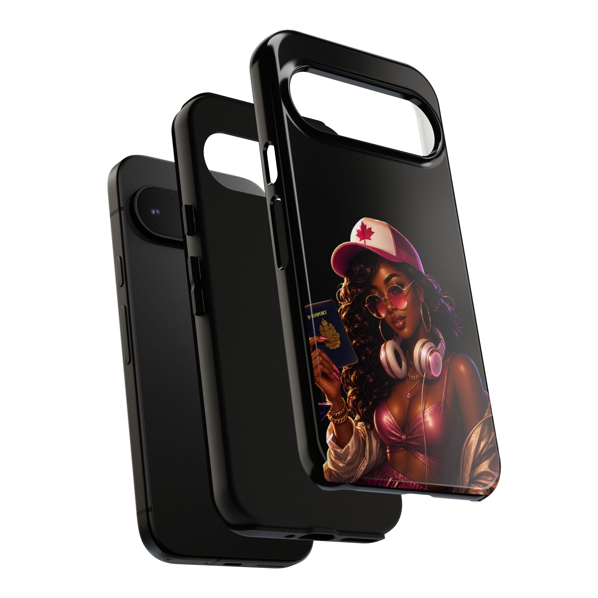 Phone Case — Stylish Urban Woman Design with Maple Cap
