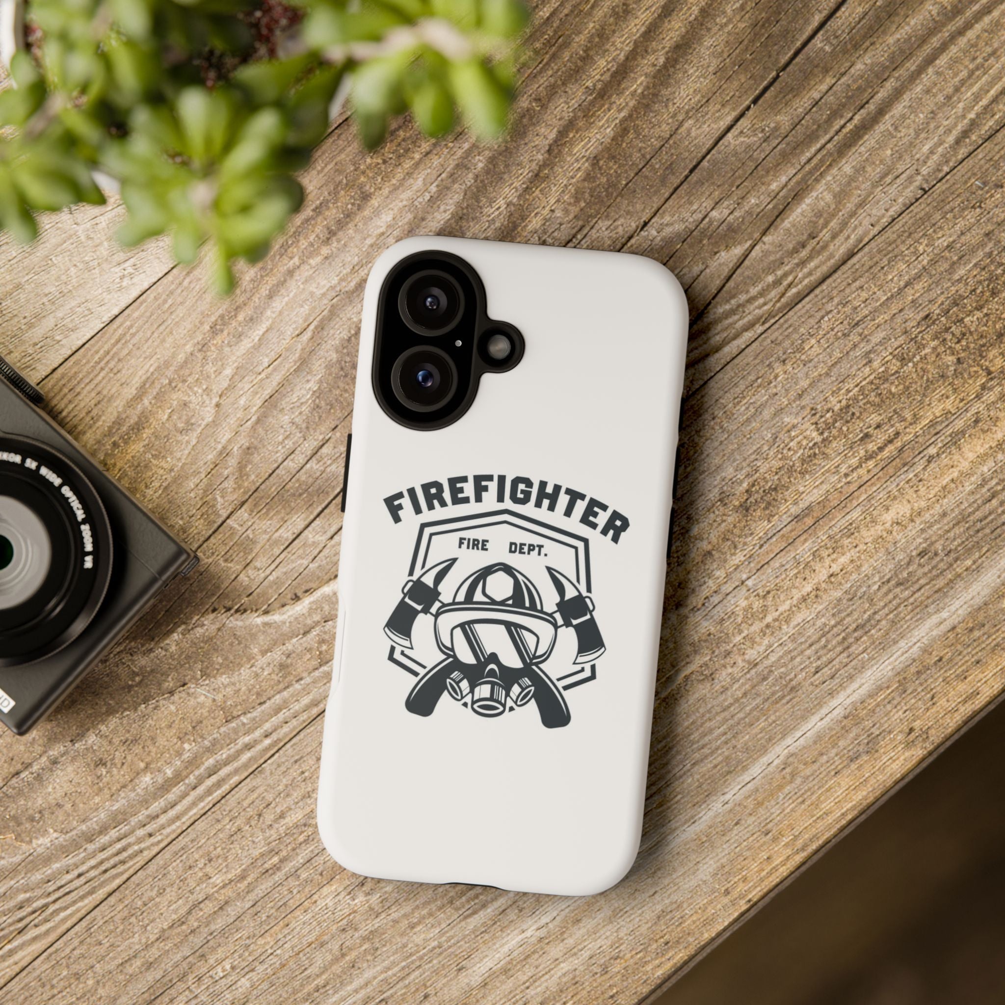 Firefighter Tough Phone Case — Fire Dept Helmet & Axes Protective Cover