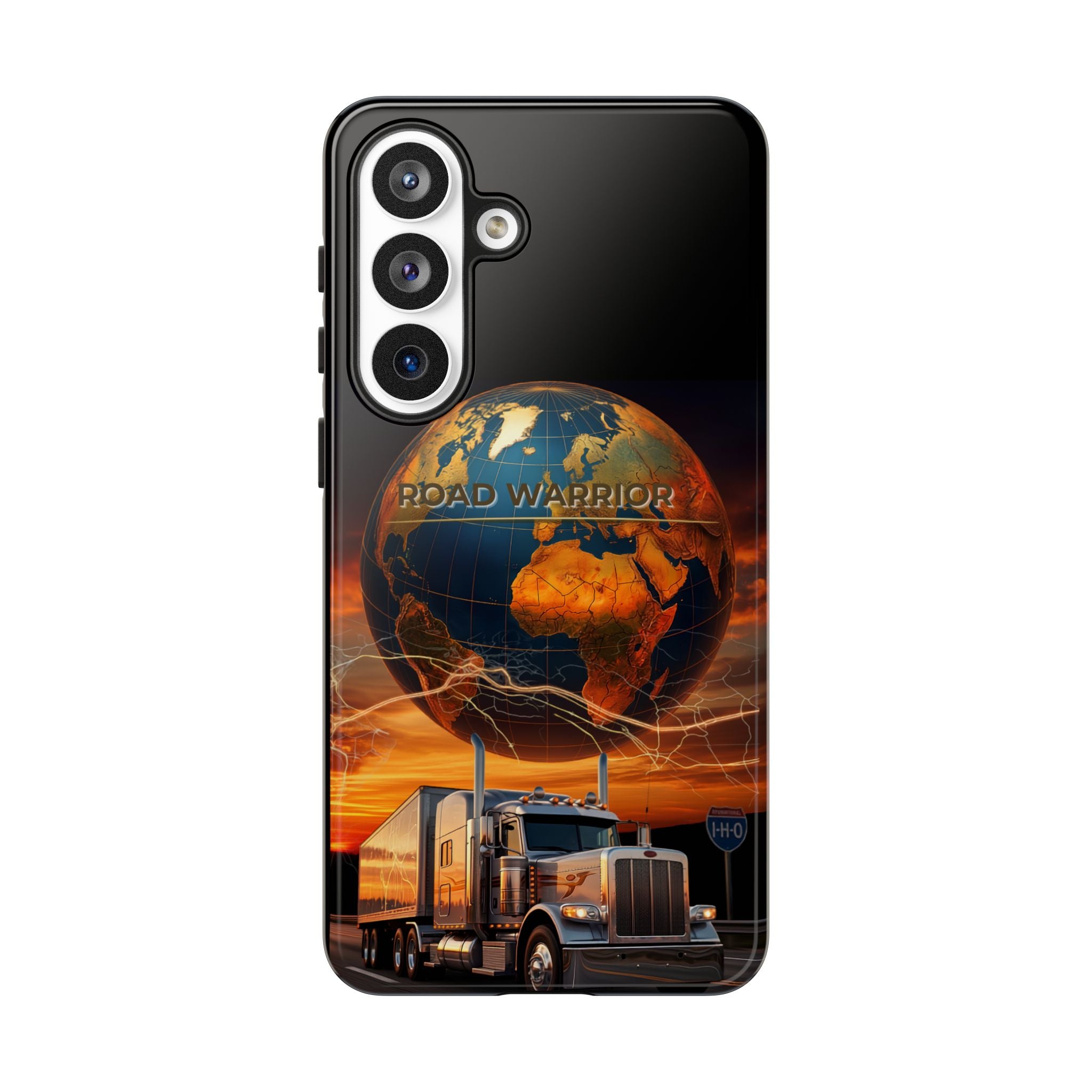 Truck Driver Phone Case — 'Global Road Warrior' Semi Truck Globe Tough Phone Cover