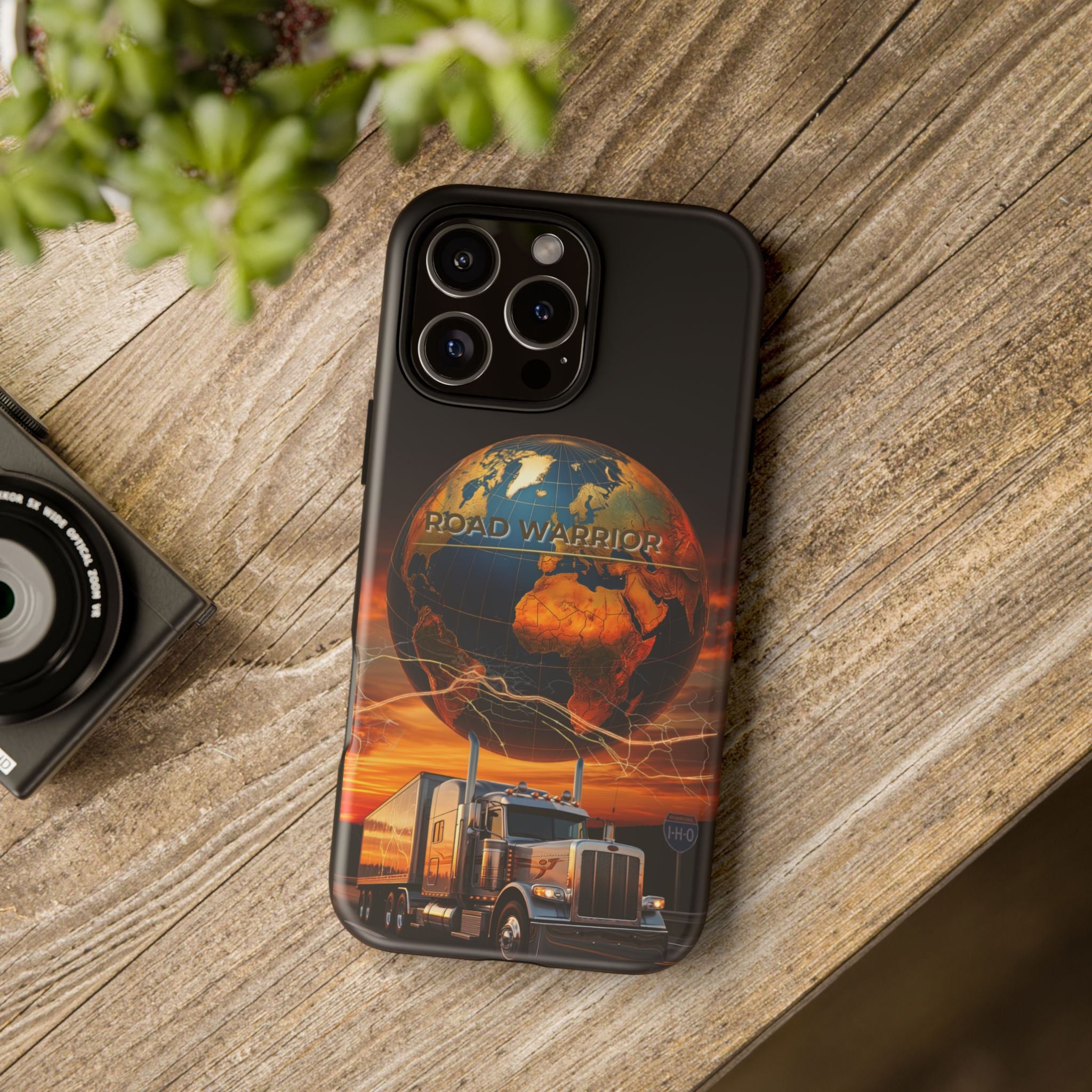 Truck Driver Phone Case — 'Global Road Warrior' Semi Truck Globe Tough Phone Cover