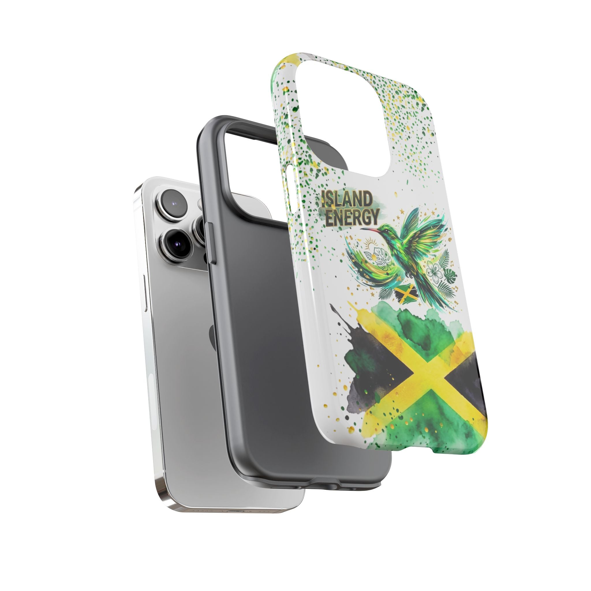 Island Energy Tough Phone Case — Colorful Hummingbird & Tropical Sunset Protective Cover