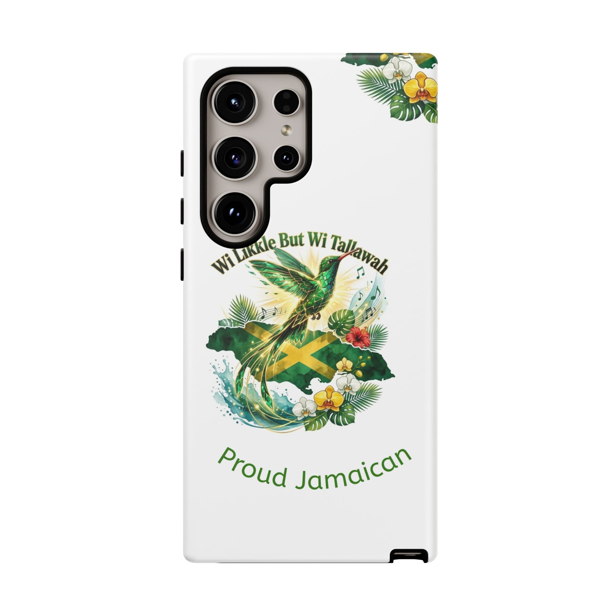 Jamaica Hummingbird Phone Case — “Wi Likkle But Wi Tallawah” Tropical Protective Cover