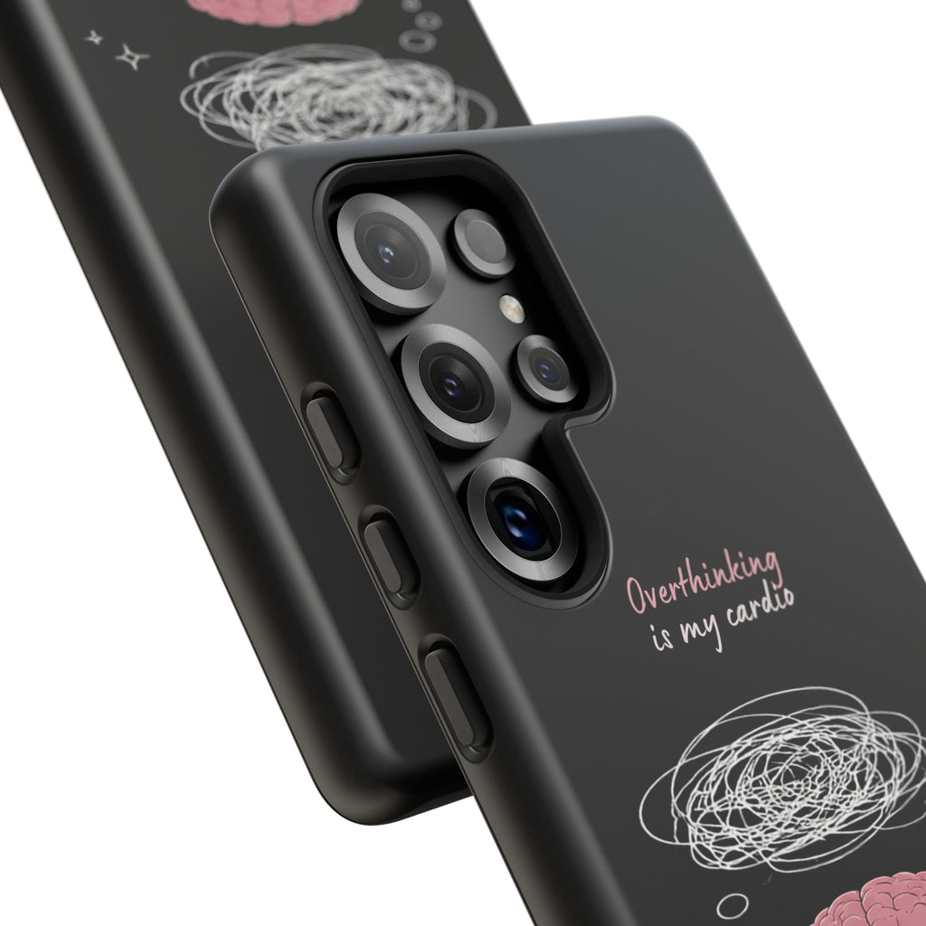 Phone Case — "Overthinking Is My Cardio" Cute Meditating Brain Protective Case