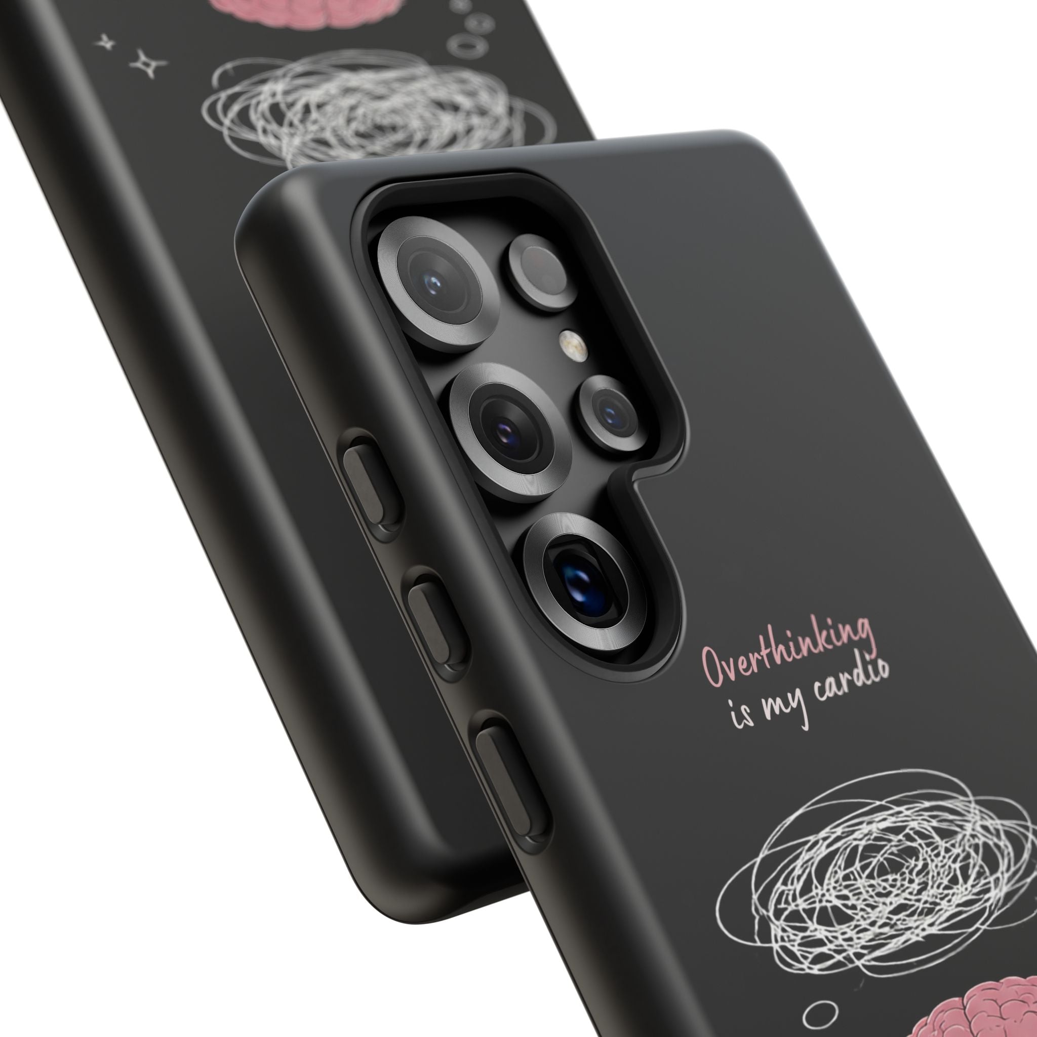 Phone Case — "Overthinking Is My Cardio" Cute Meditating Brain Protective Case