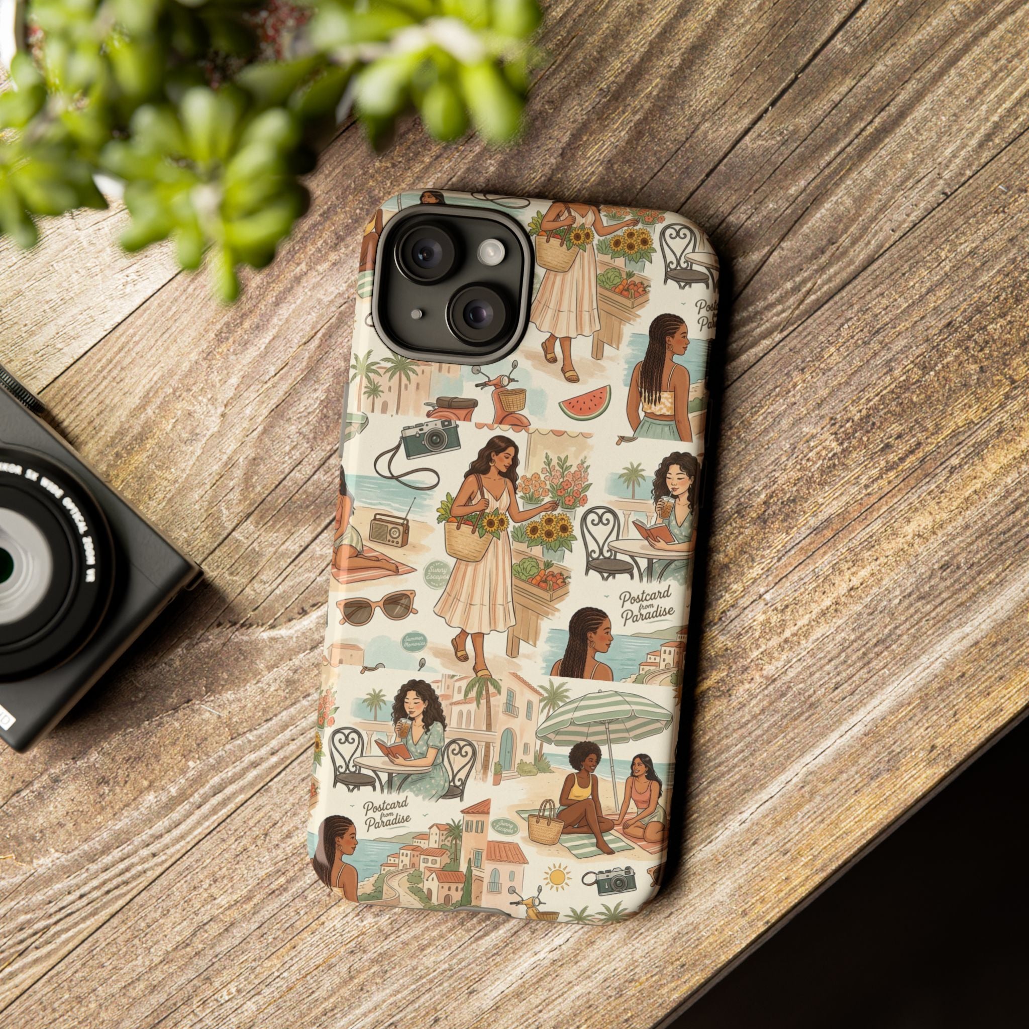 Tropical Vacation Phone Case — Vintage Beach Women Pattern
