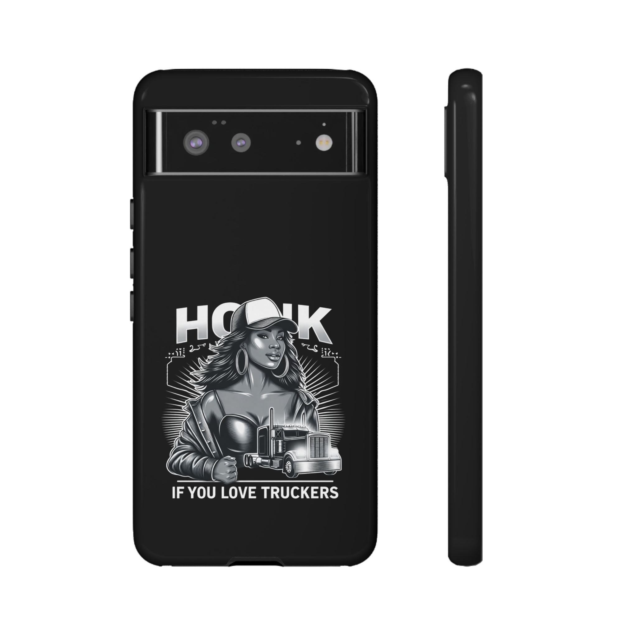 Phone Case — 'Honk' Trucker Girl Retro Semi Truck Protective Case