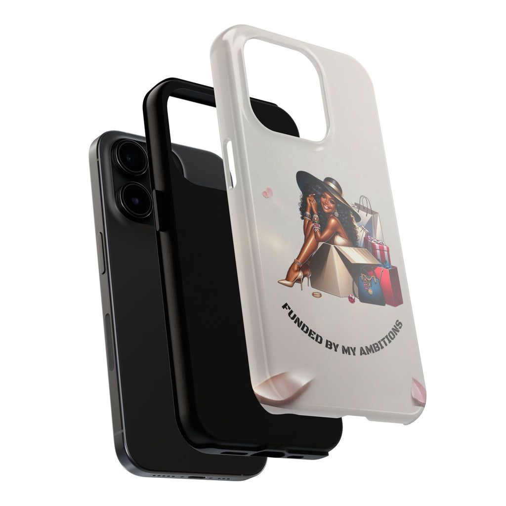 Chic Shopper Tough Phone Case — Stylish Black Woman with Shopping Bags